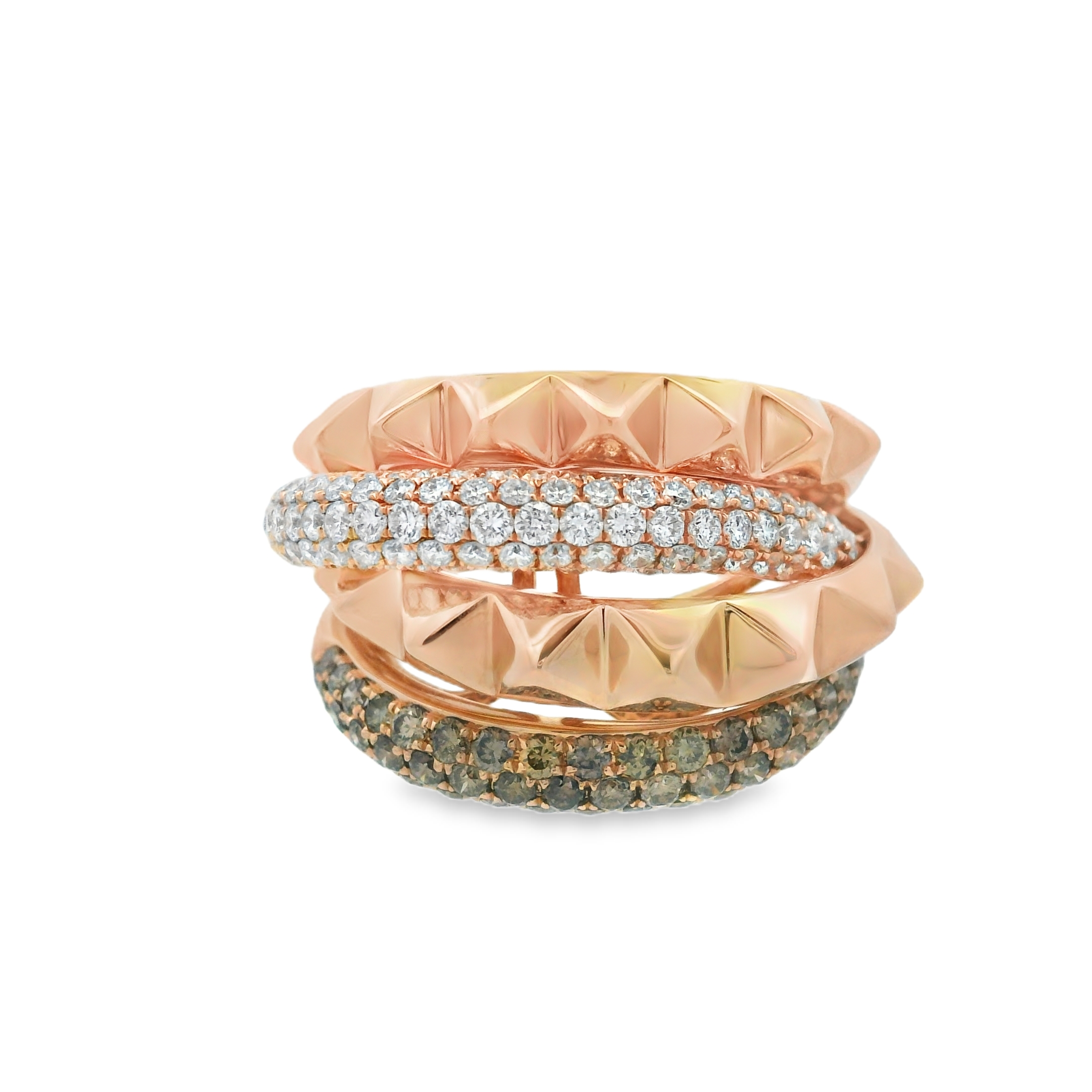 SPIKES RING ROSE