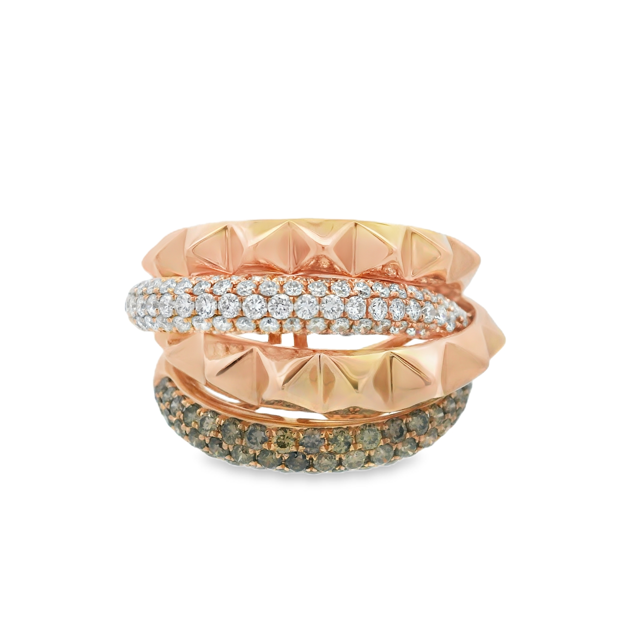 SPIKES RING ROSE