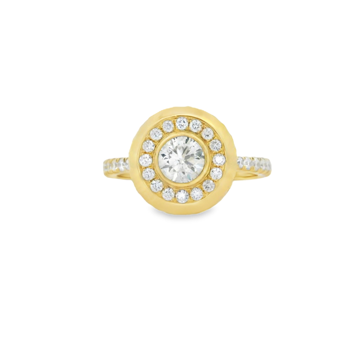 GOLDEN ROUNDED DIAMOND RING
