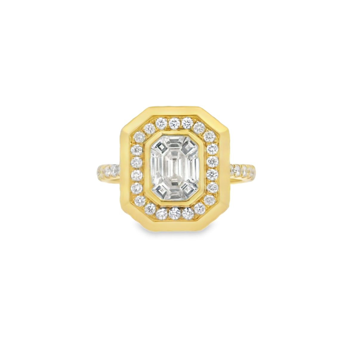 GOLDEN SQUARED DIAMOND RING