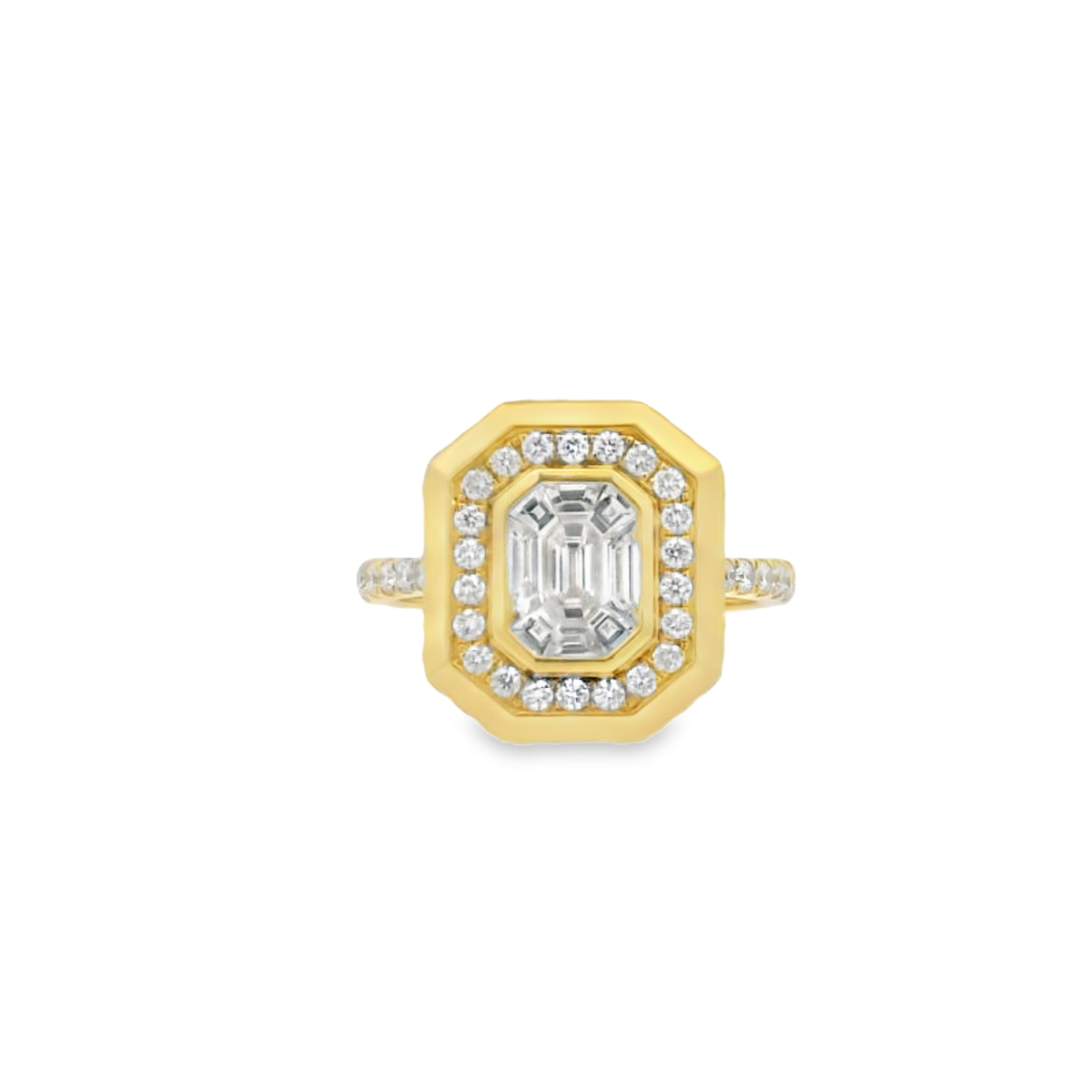 GOLDEN SQUARED DIAMOND RING