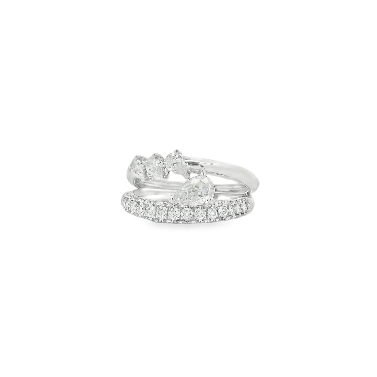 Diamond Multi-Stone Stacked Ring