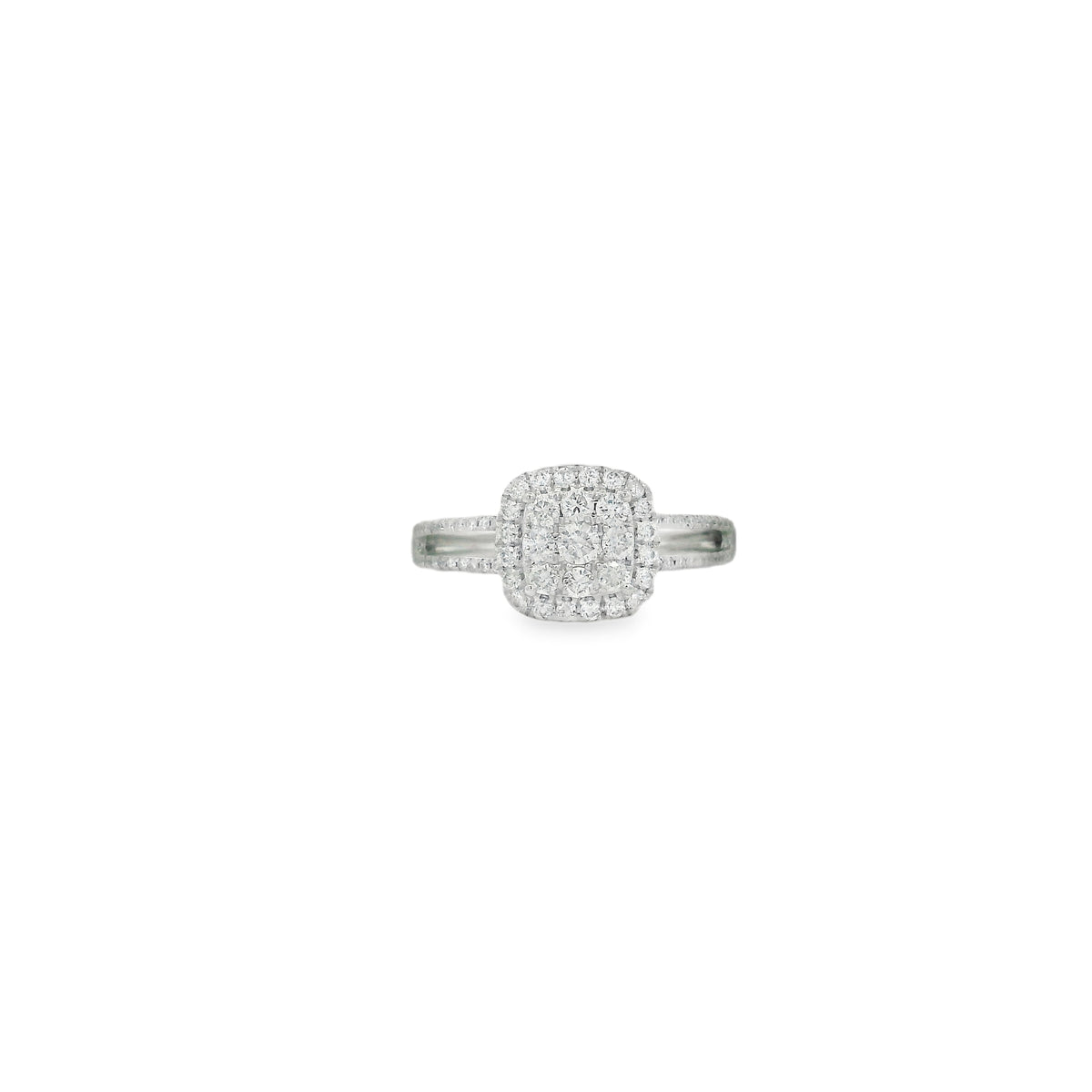 SQUARE DOUBLE BAND PAVE RING