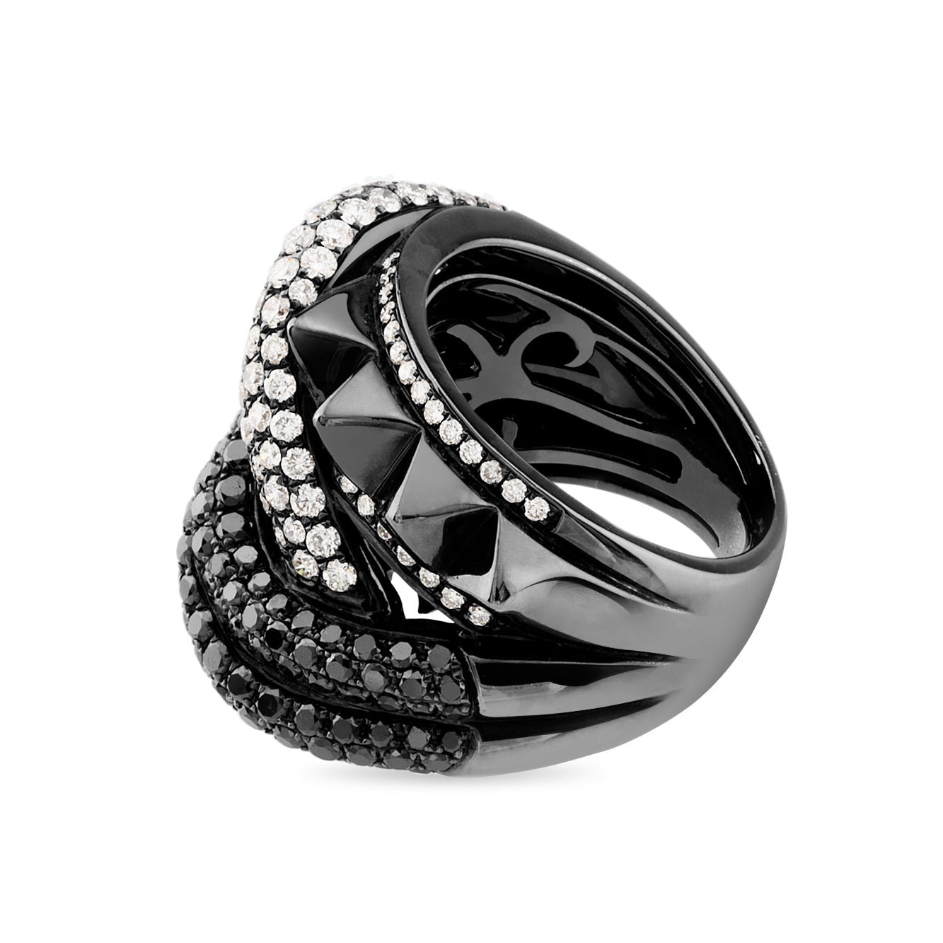 MADONNA BLACK GOLD SPIKES RING