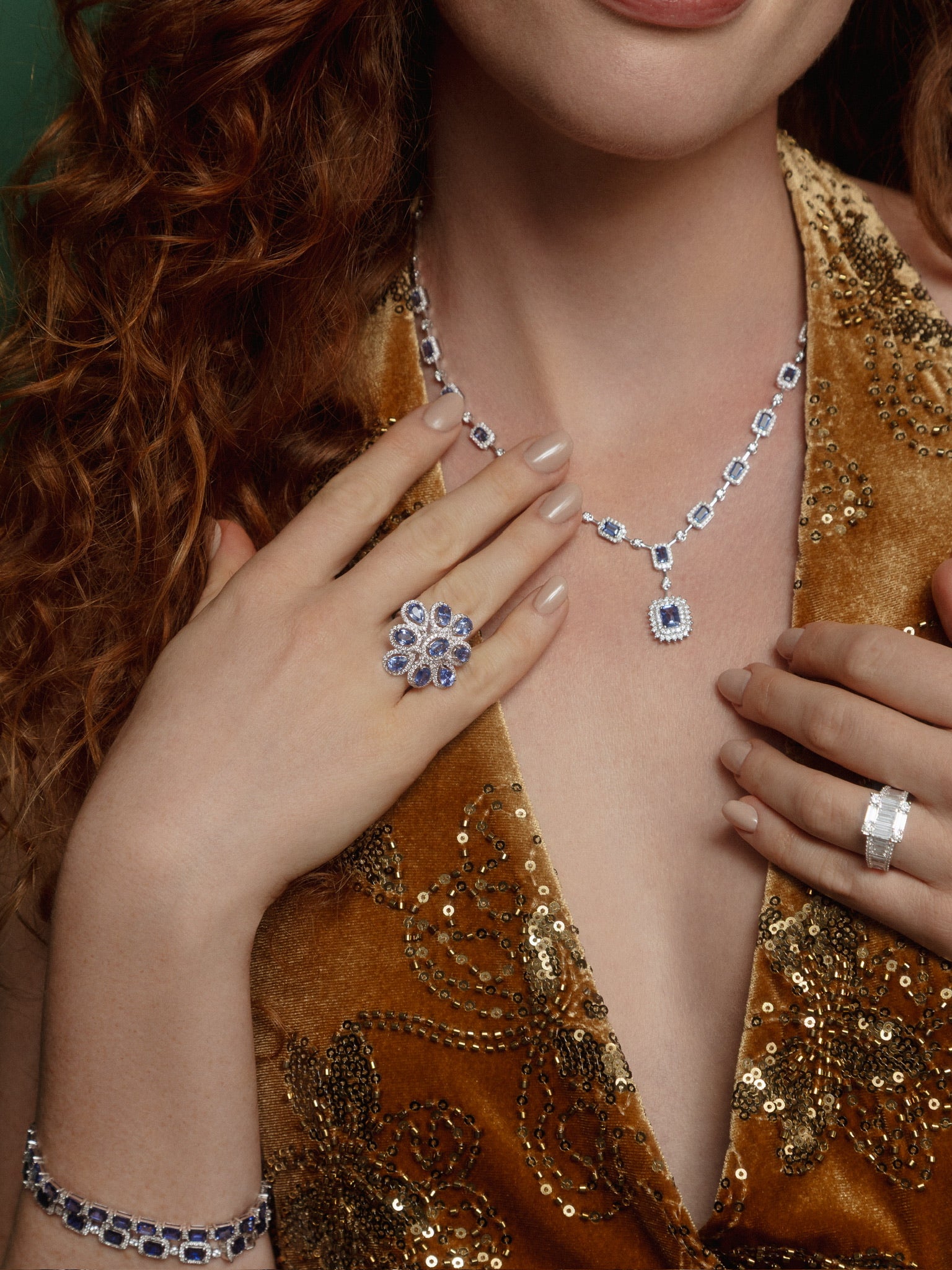 SAPPHIRE FLORAL RING