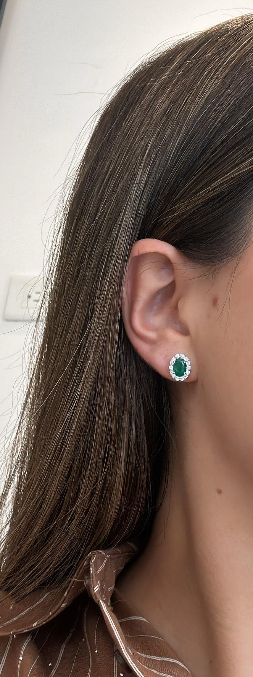 OVAL EMERALD STUDS