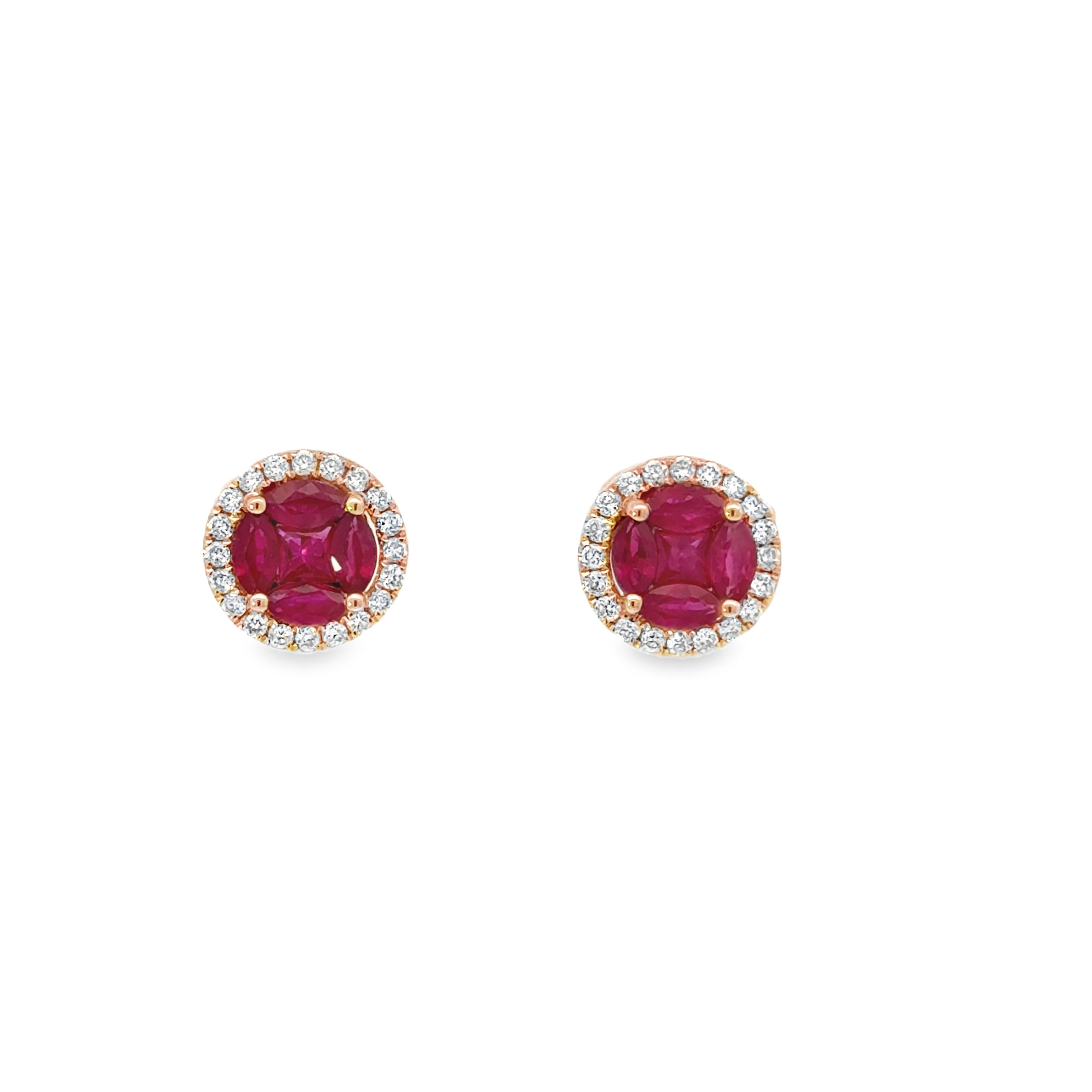 RUBY SMALL CLUSTER STUDS