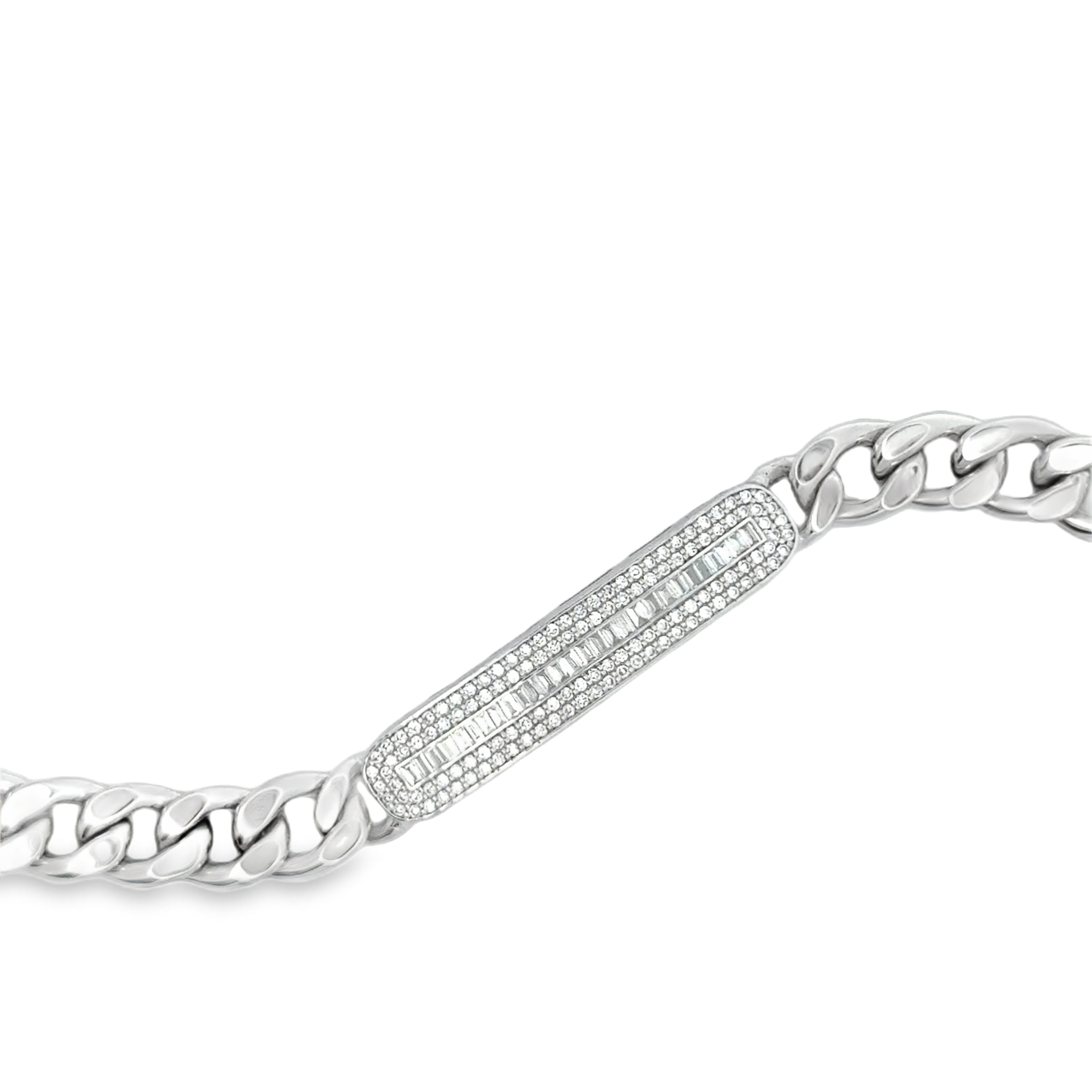 CHAIN BRACELET WITH DIAMOND PLAQUE