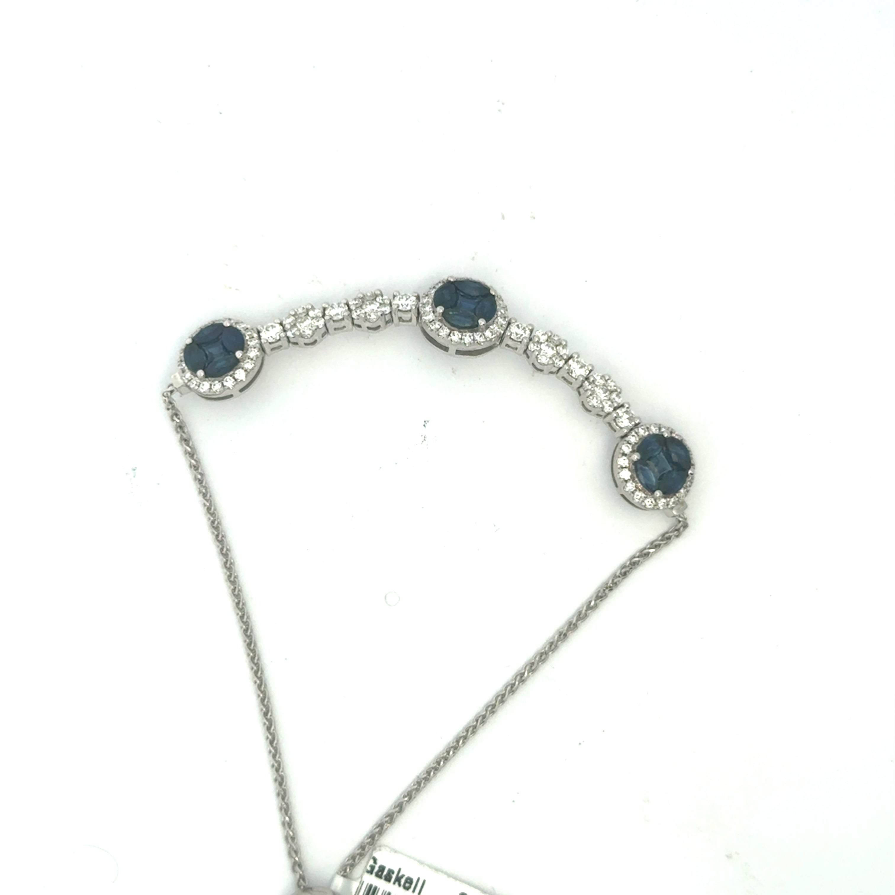 DIAMOND SAPPHIRE HALO CIRCLE BRACELET