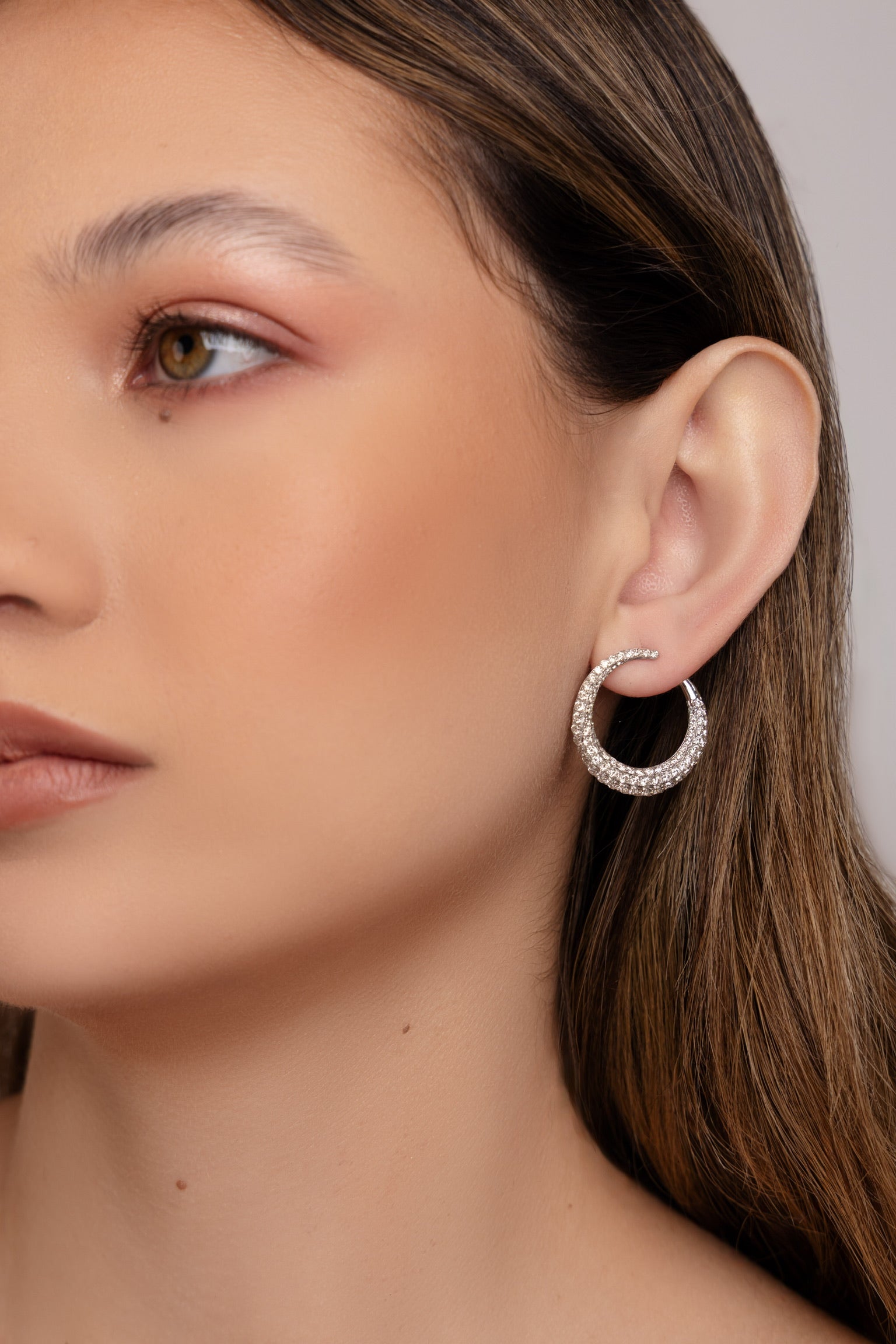 LARGE HALF-MOON DIAMOND EARRINGS