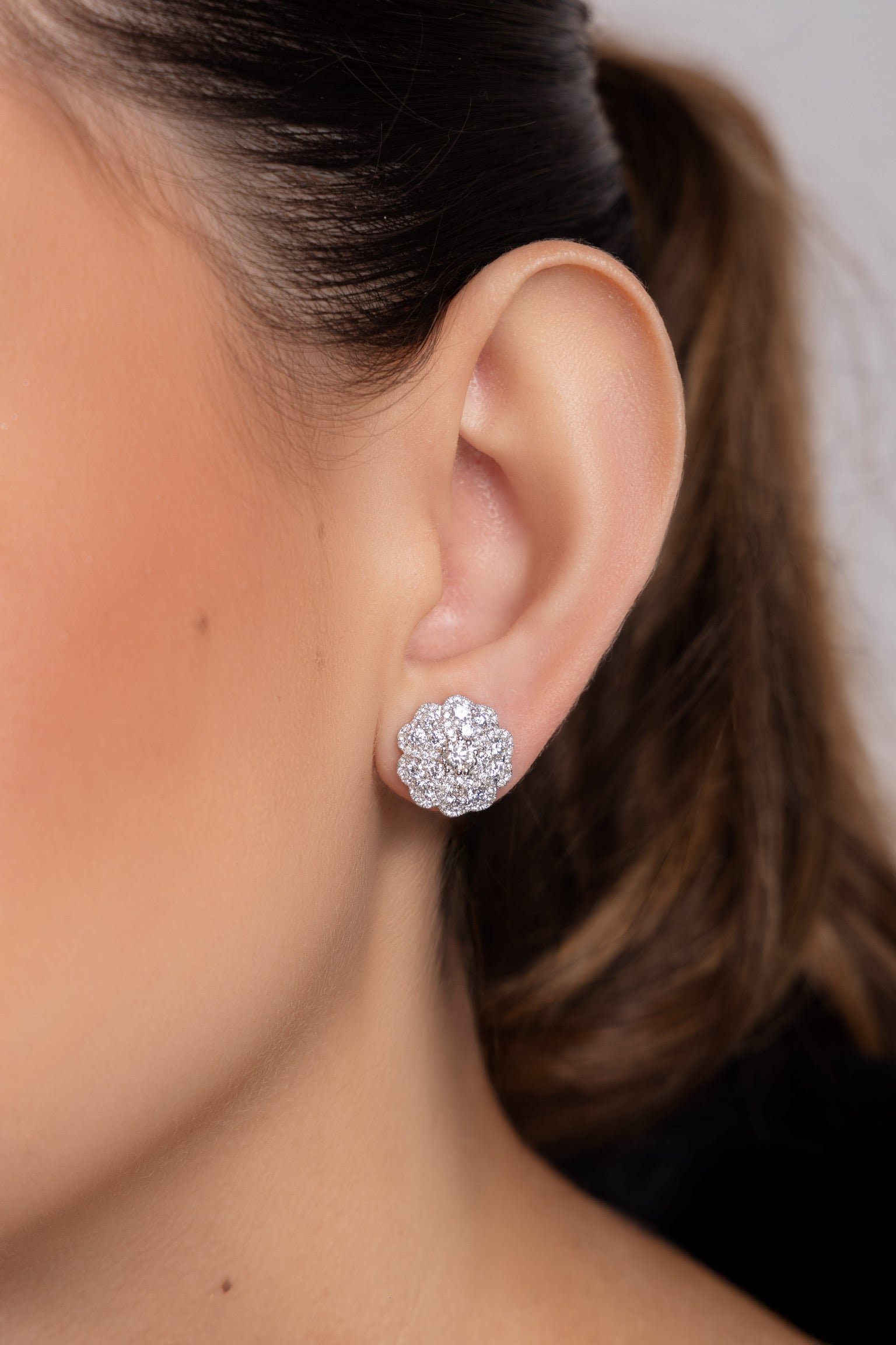 CAMELLIA LARGE DIAMOND STUDS