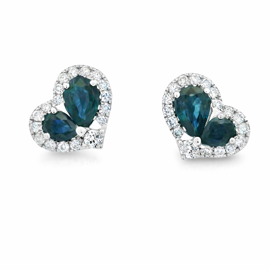 TWIN HEARTS SAPPHIRE EARRINGS