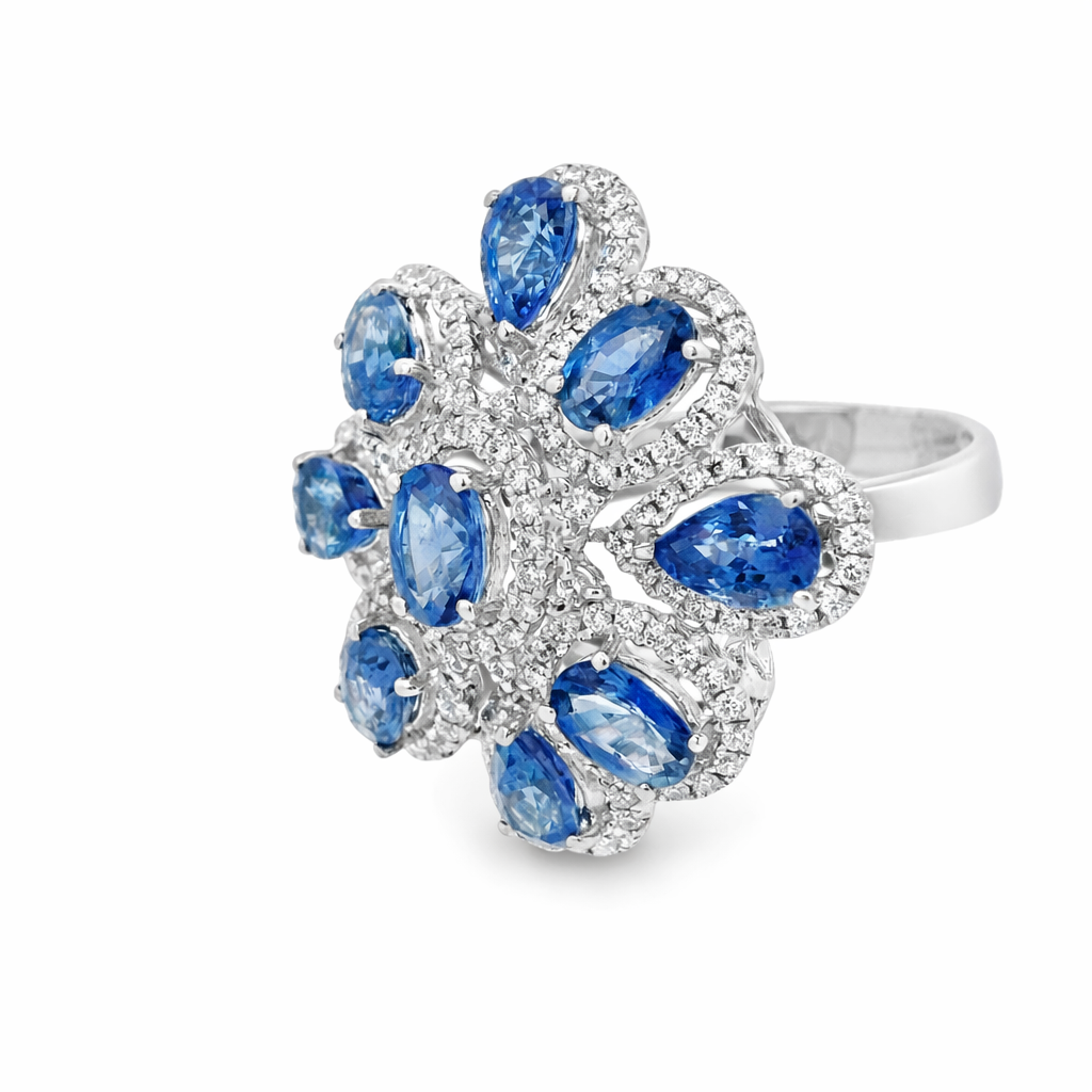 SAPPHIRE FLORAL RING