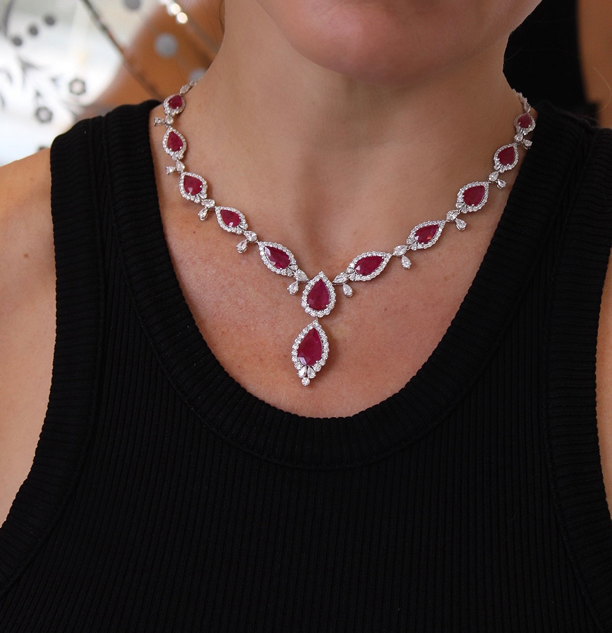DROP RUBY NECKLACE