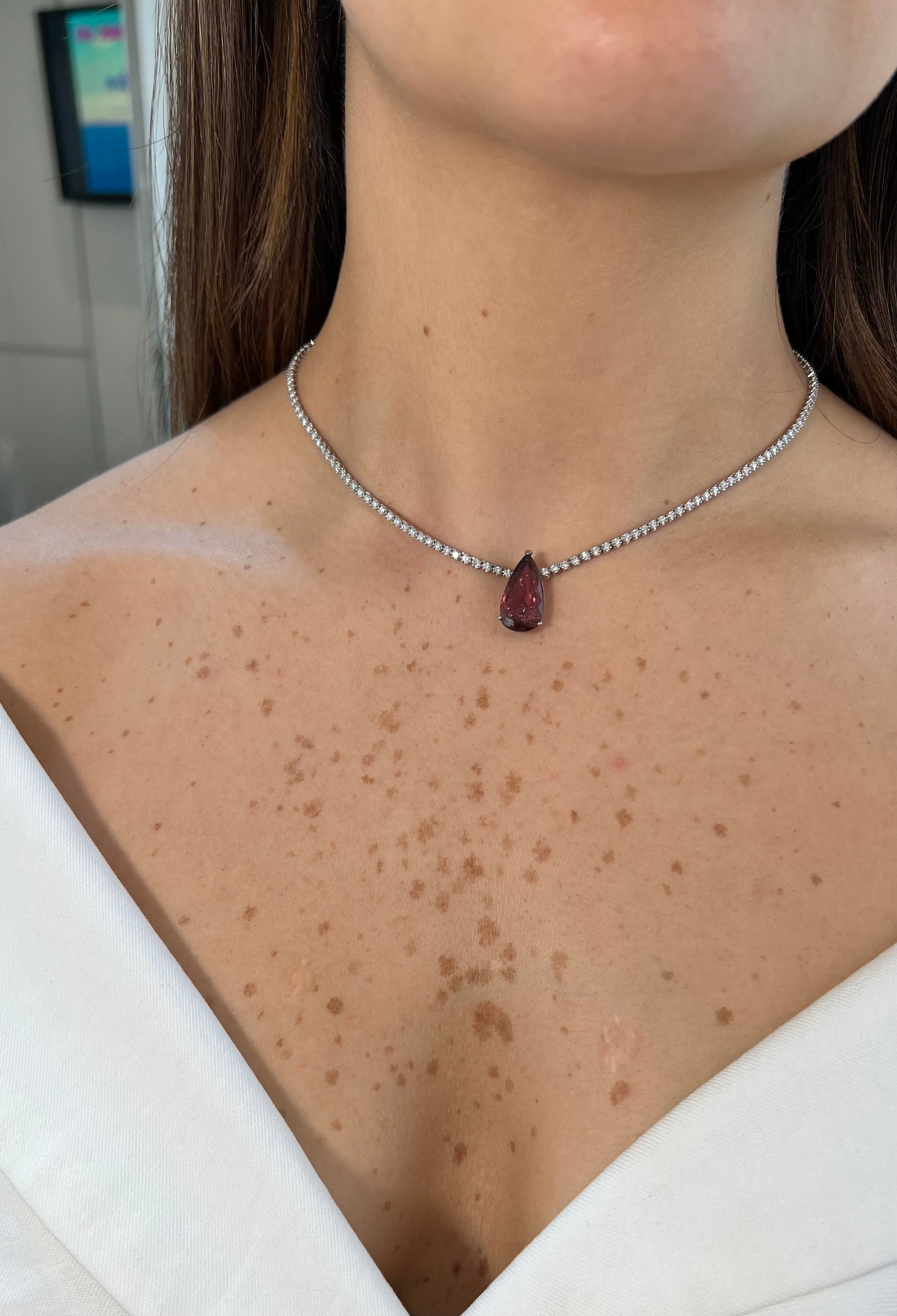 TOURMALINE DROP DIAMOND CHOKER