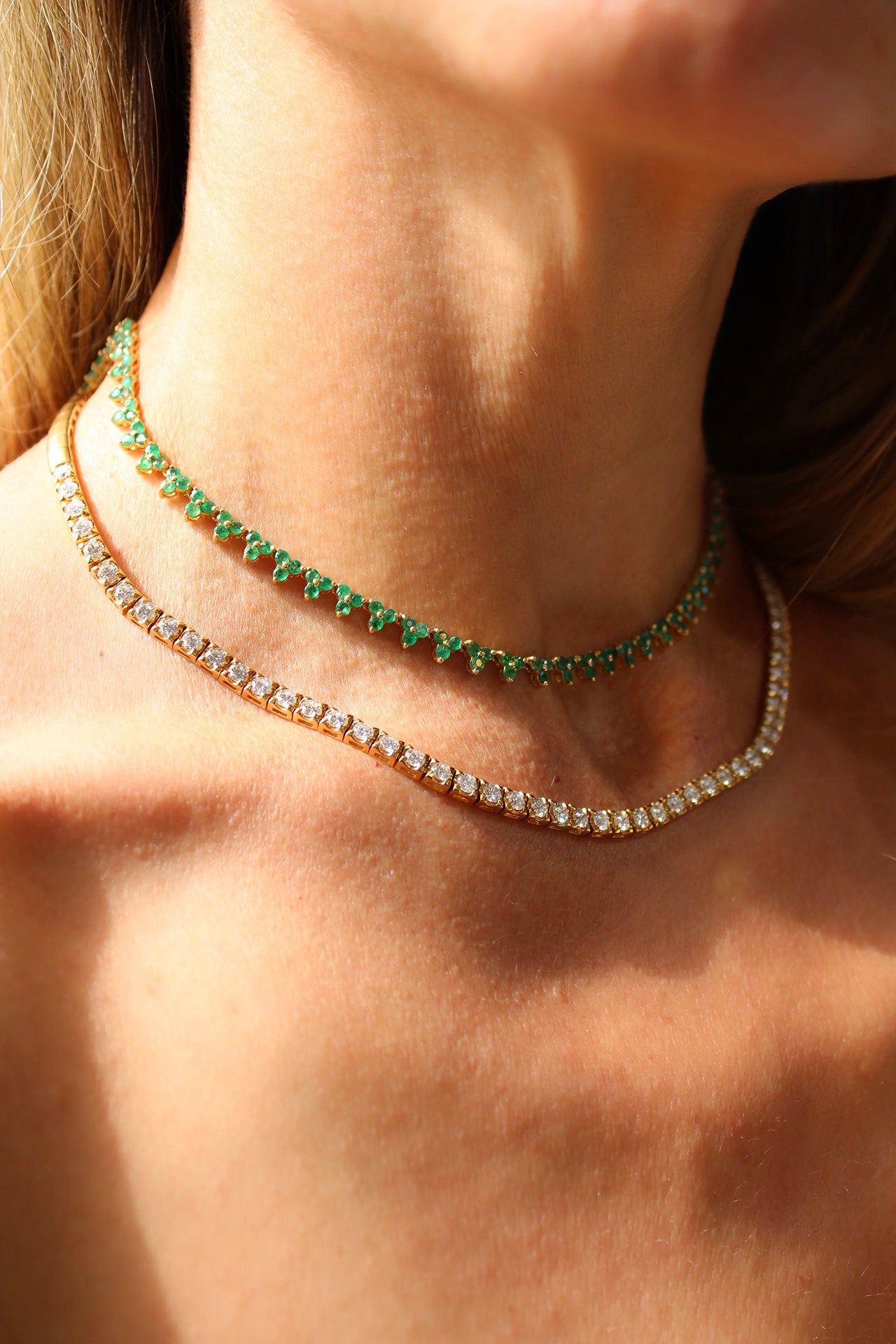 TRIPLE EMERALD FULL NECKLACE