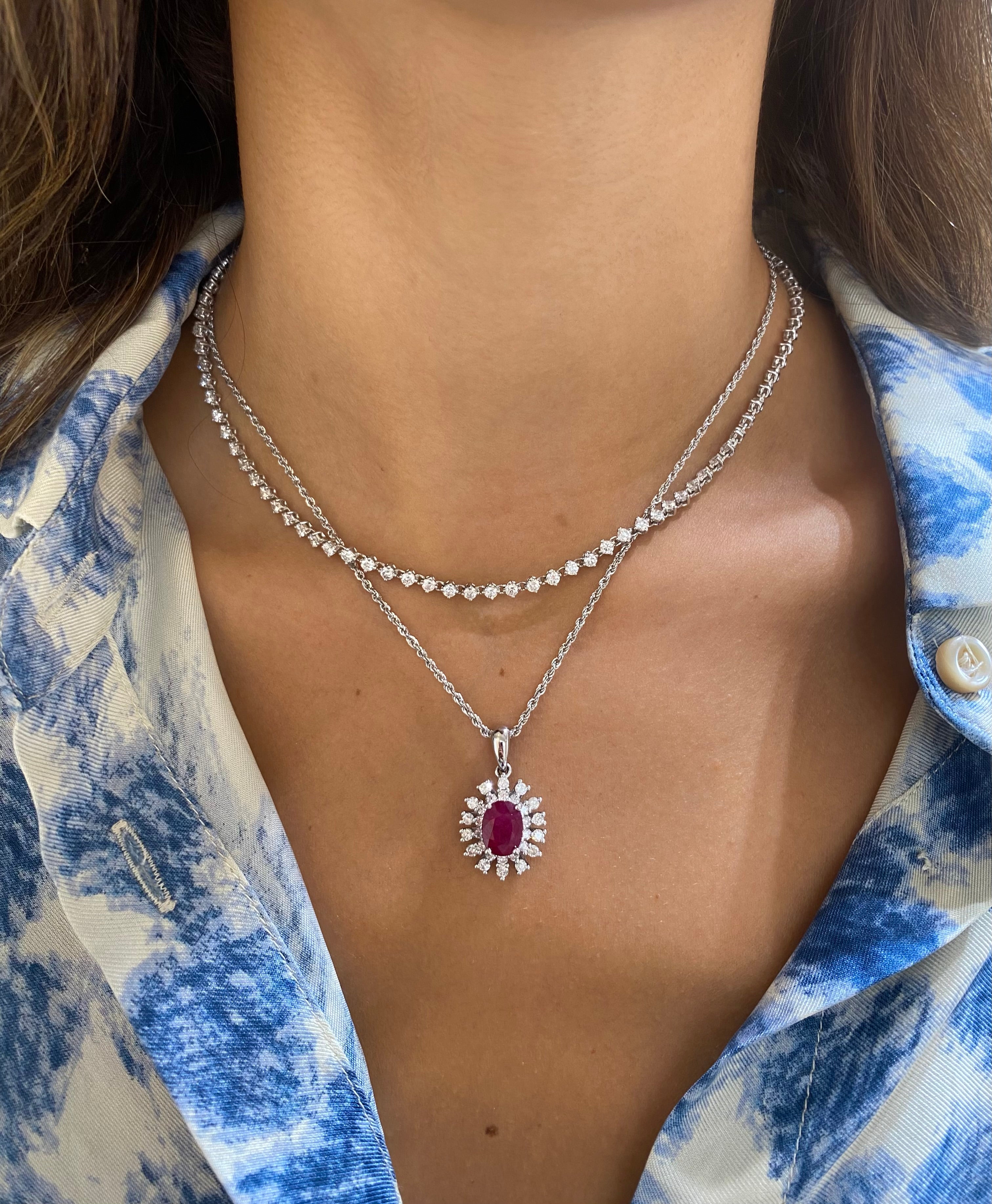 RUBY AND DIAMOND PENDANT