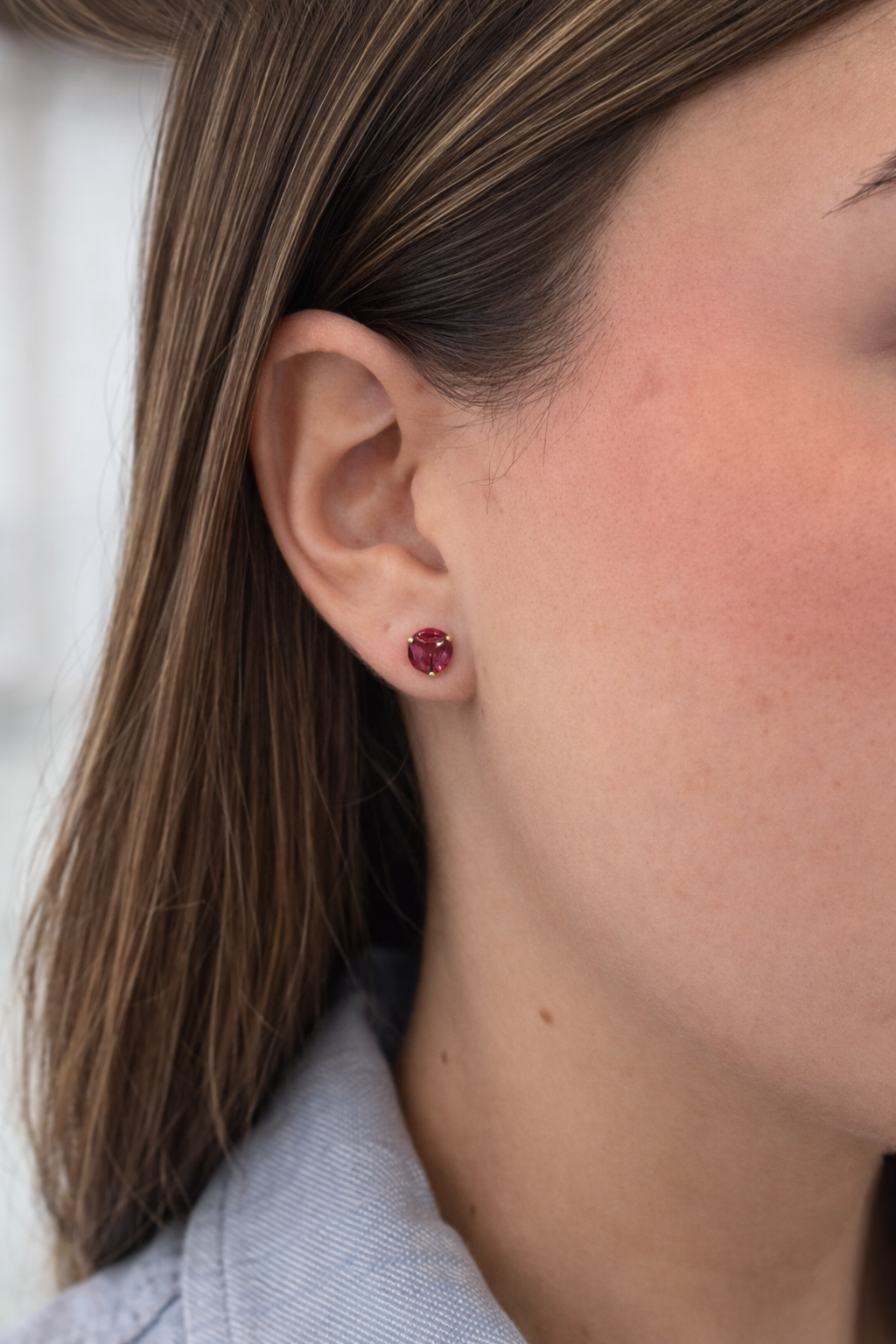MARQUISE RUBY STUDS