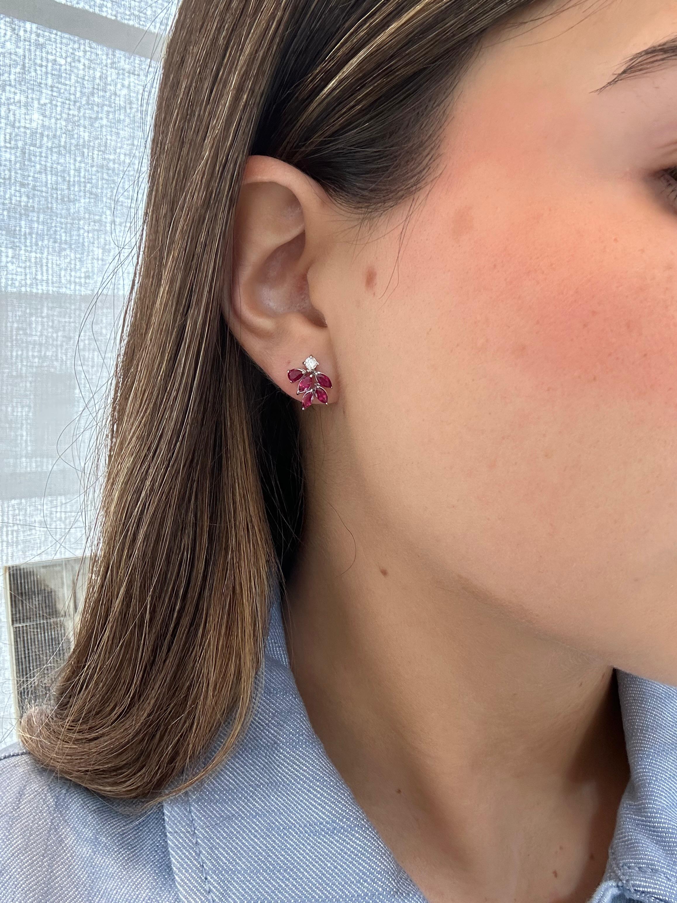 TEAR-DROP RUBY EARRINGS