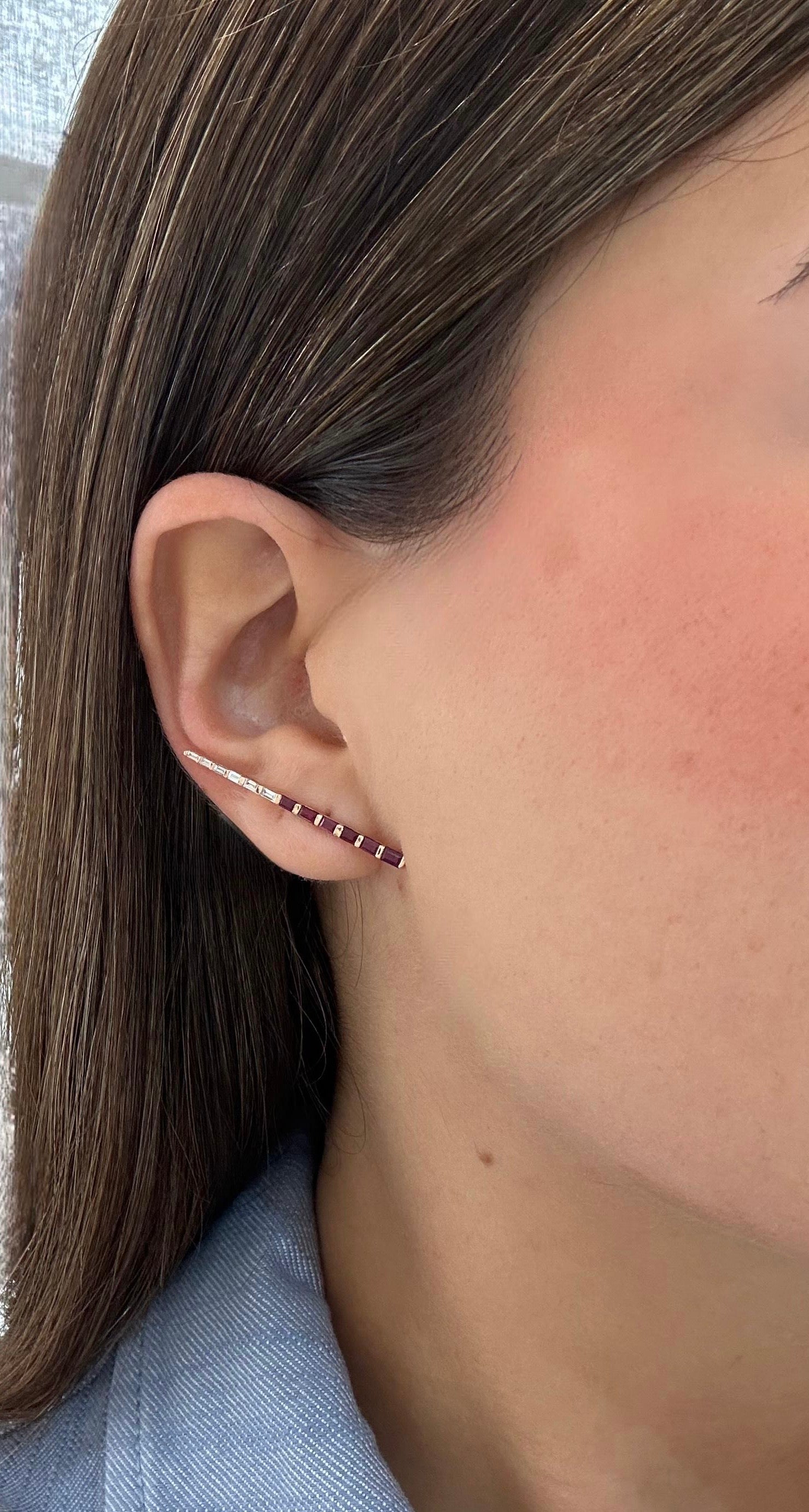 RUBY AND DIAMOND CLIMBER PIERCING