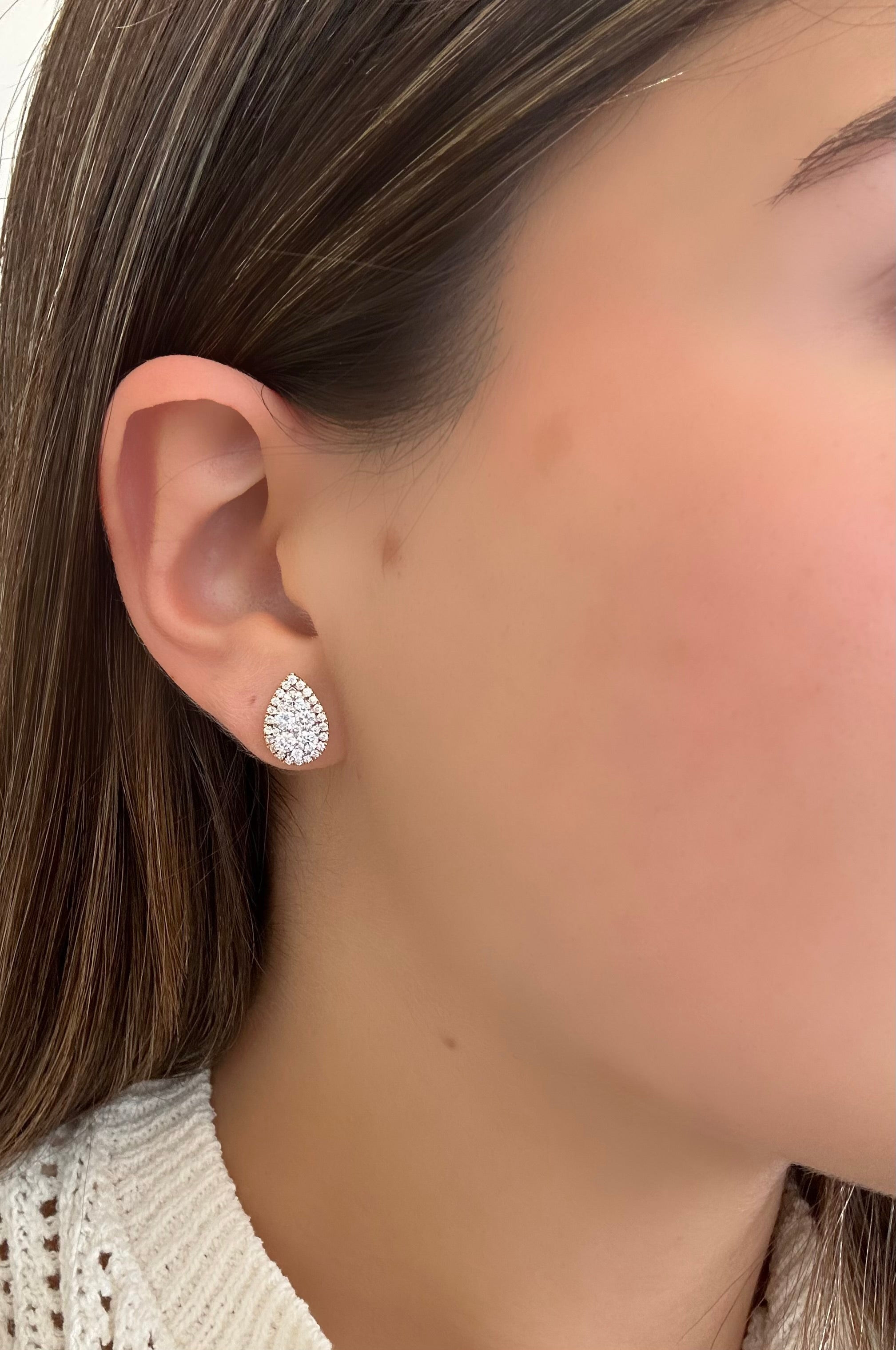 DIAMOND TEAR-DROP STUDS