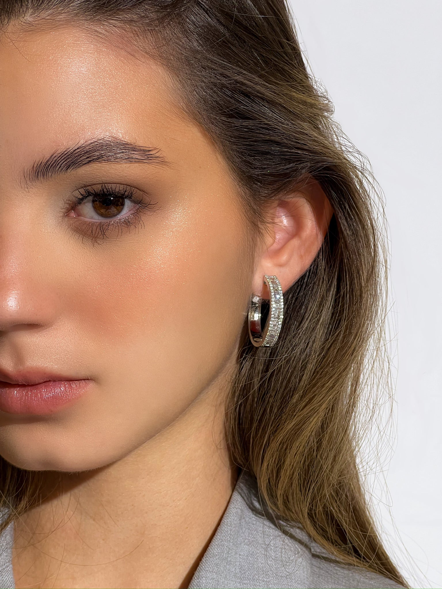 LUMINOS BAGUETTE ORBIT HOOPS