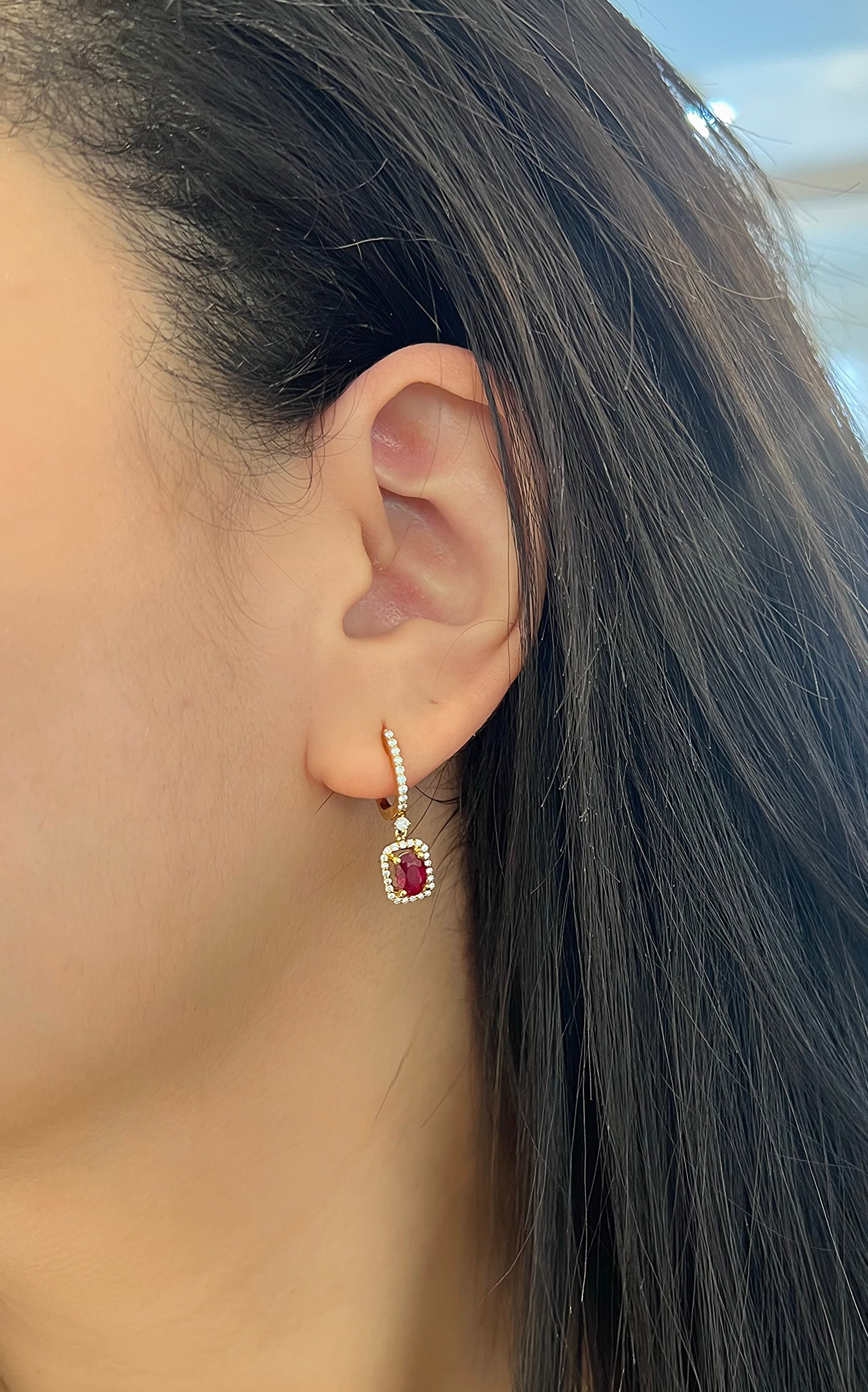 GOLDEN RUBY DANGLES