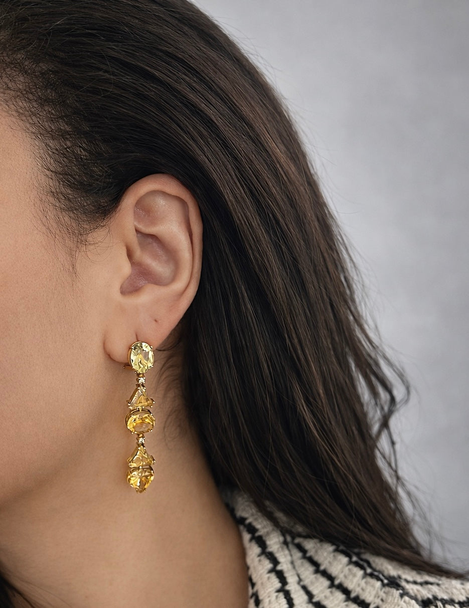 CITRINE SWAY DANGLES EARRINGS