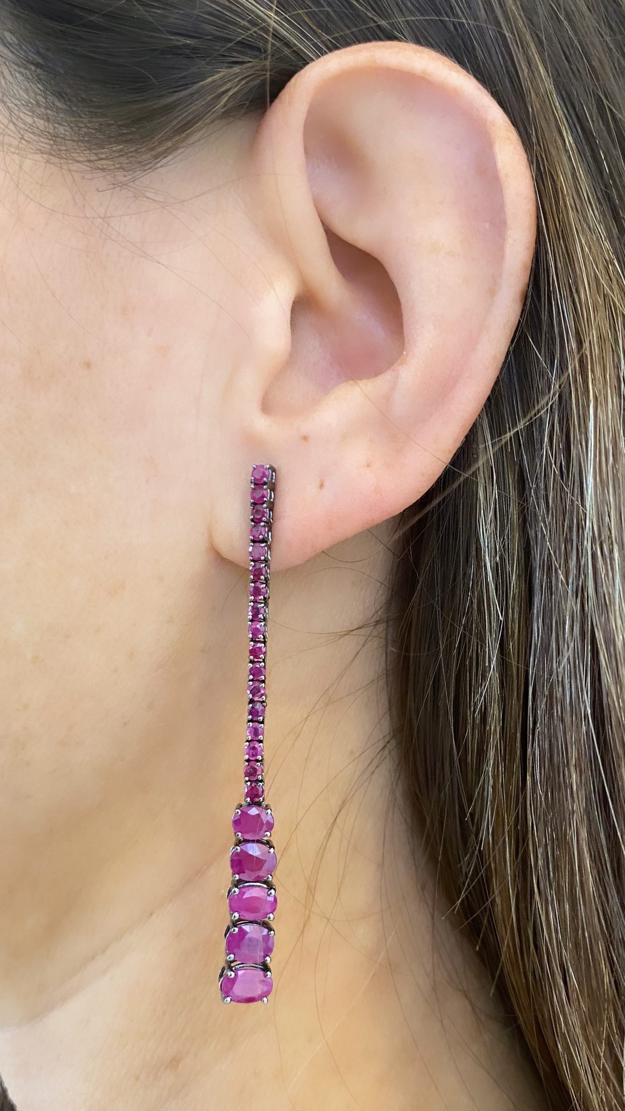 LONG RUBY EARRING