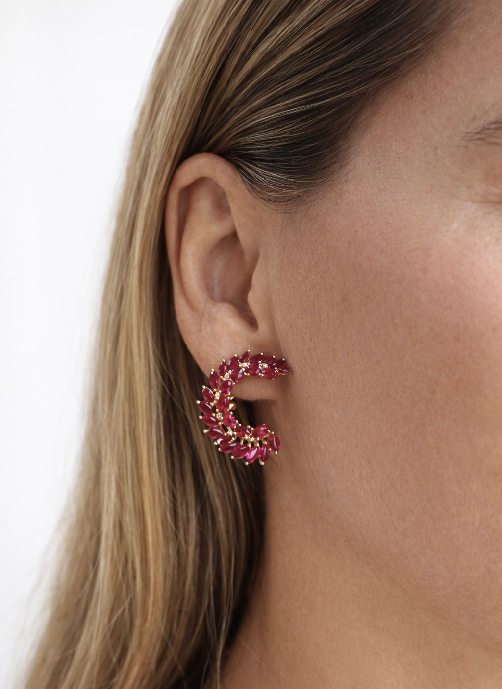RUBY LEAF EARRINGS
