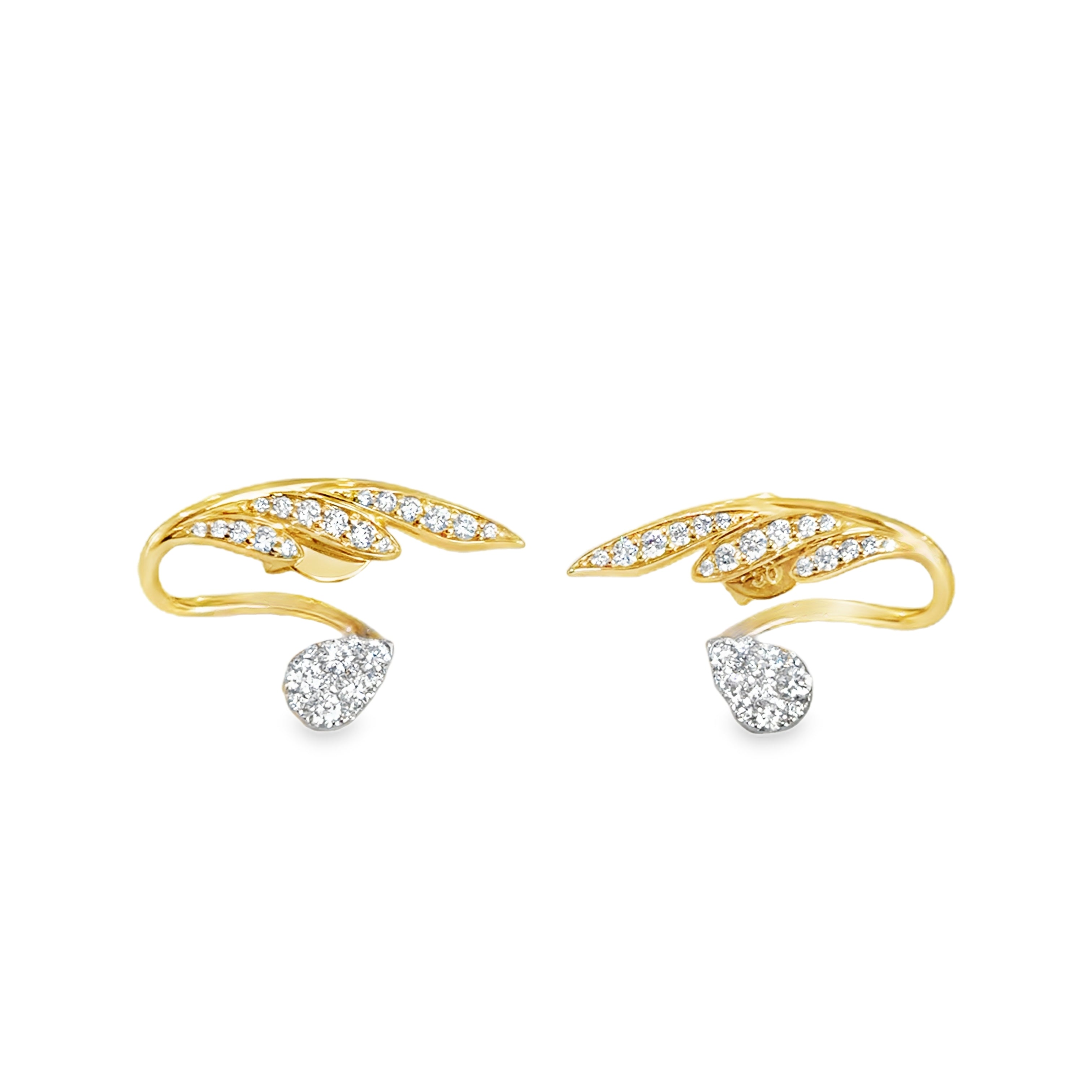 DIAMOND LEAVES CLUSTER EARRINGS