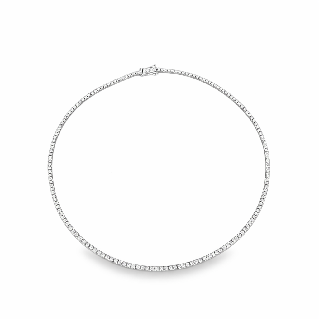 THREE PRONG TENNIS NECKLACE