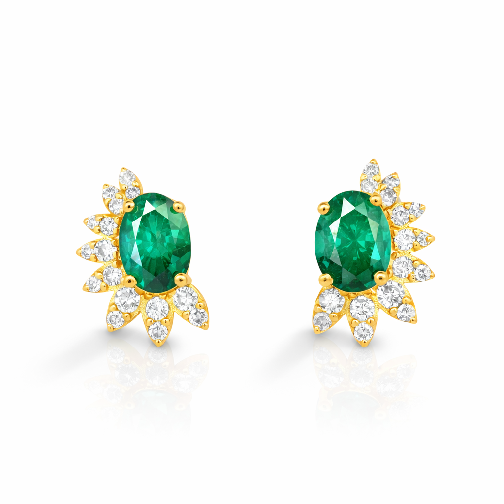 EMERLAD SPIKES EARRINGS