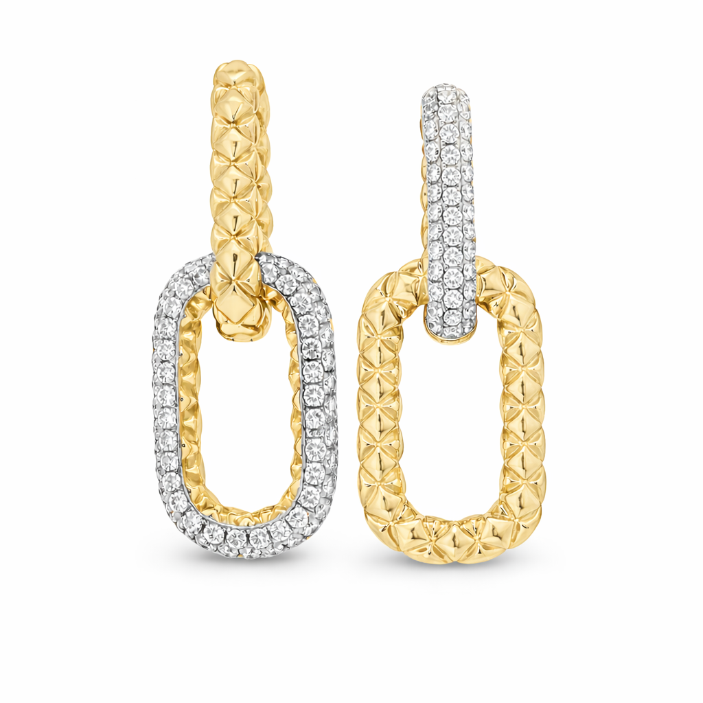 CHUNCKY DIAMOND DANGLE EARRINGS