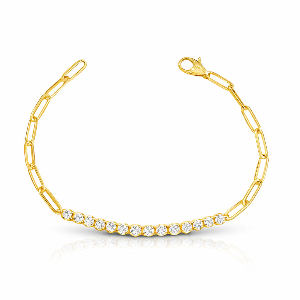 PAPAER CLIP DIAMOND TENNIS BRACELET