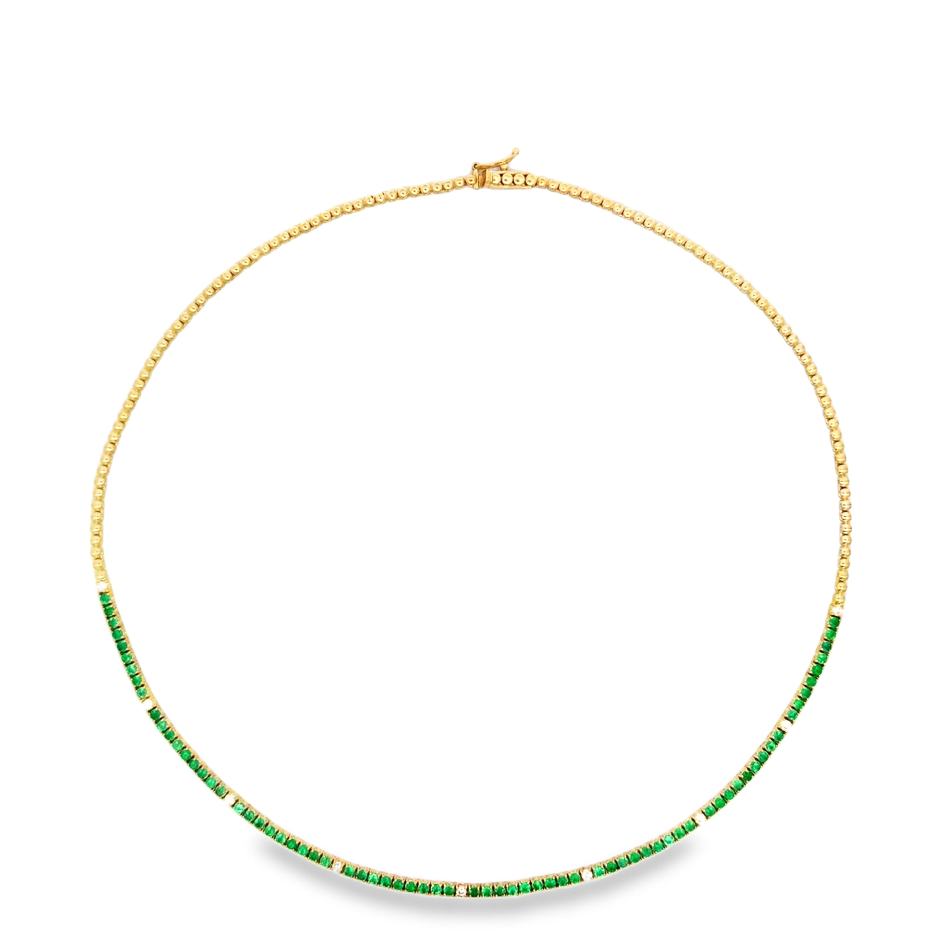 GRADUATED EMERALD TENNIS NECKLACE
