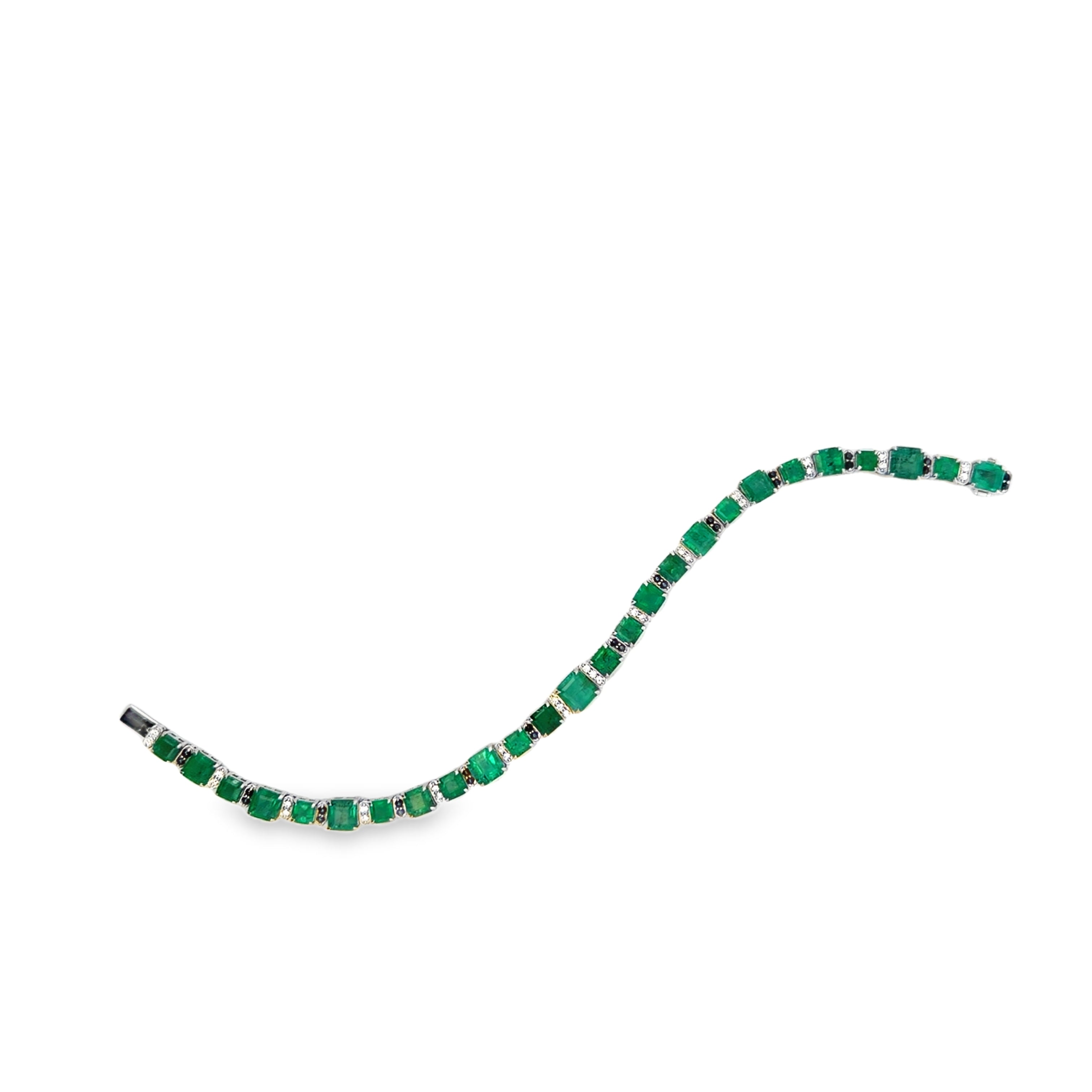 EMERALD AND SPINEL DIAMOND BRACELET