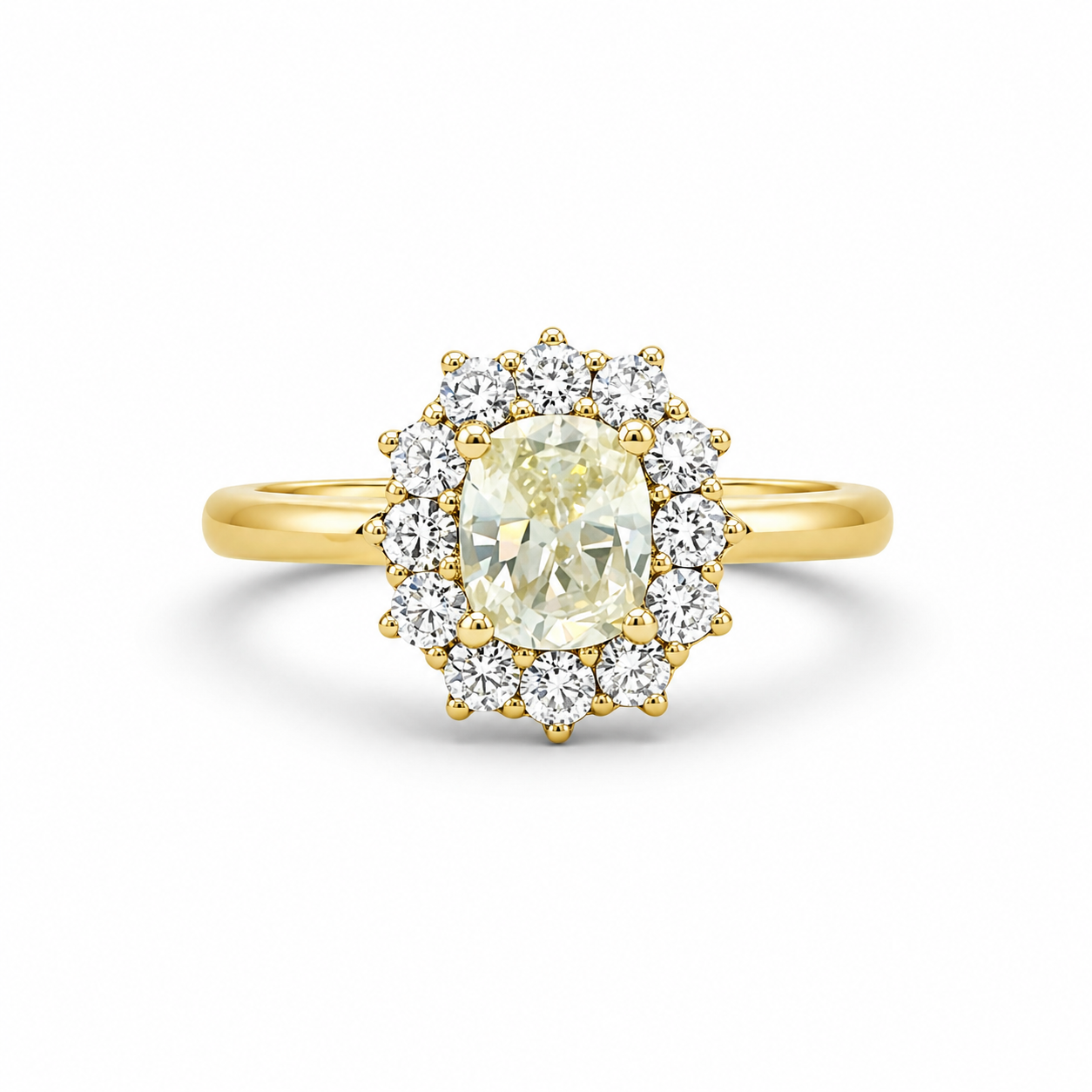 VINTAGE YELLOW RING WITH HALO