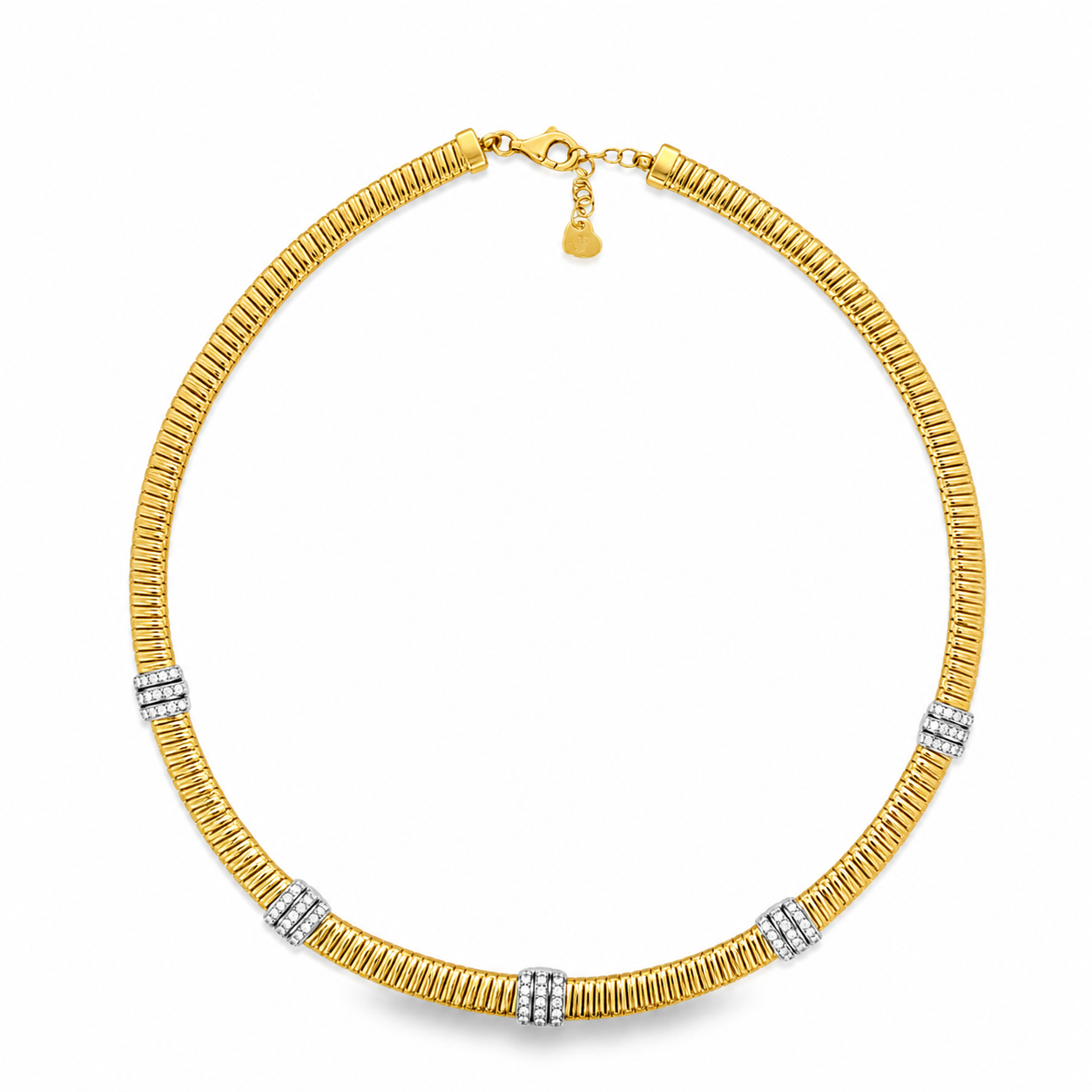 RIBBED AND STRIPPED NECKLACE