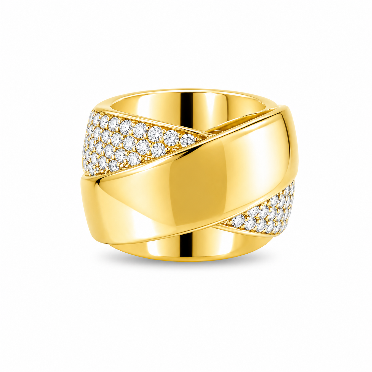 CHUNKY GOLDEN MULTI DIAMOND RING