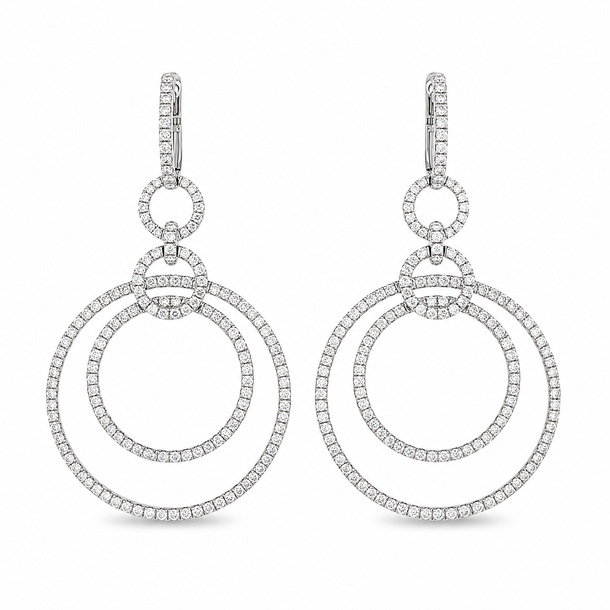 ROUNDED DIAMOND DANGLE EARRINGS