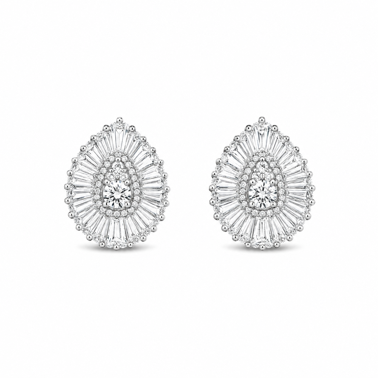 TEAR-DROP DIAMOND STUDS