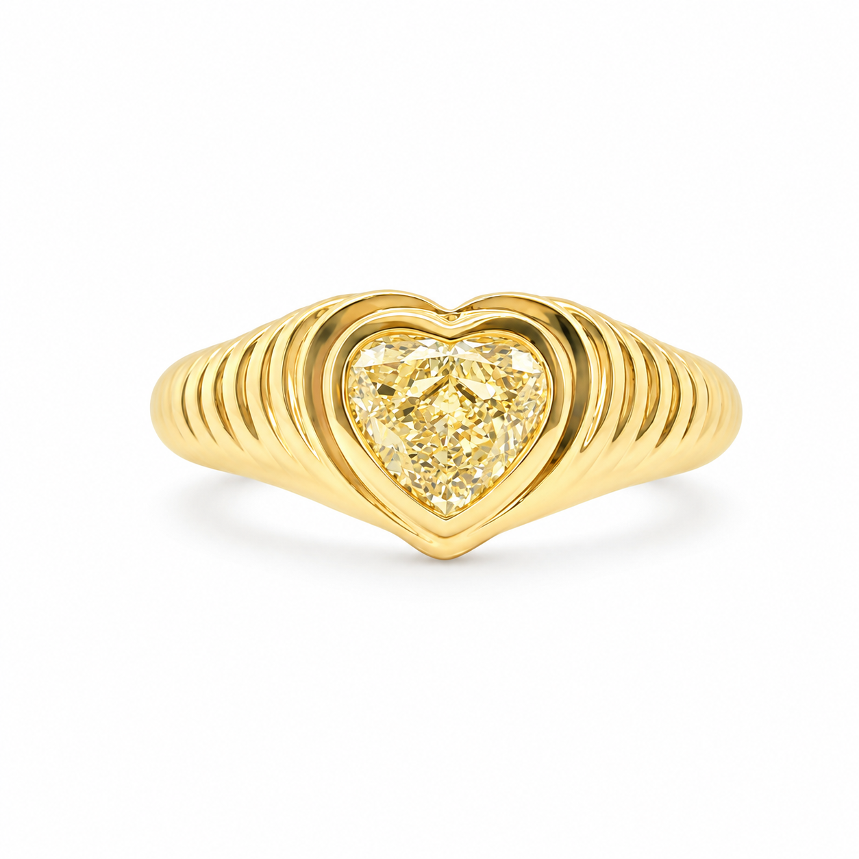YELLOW DIAMOND HEART RING