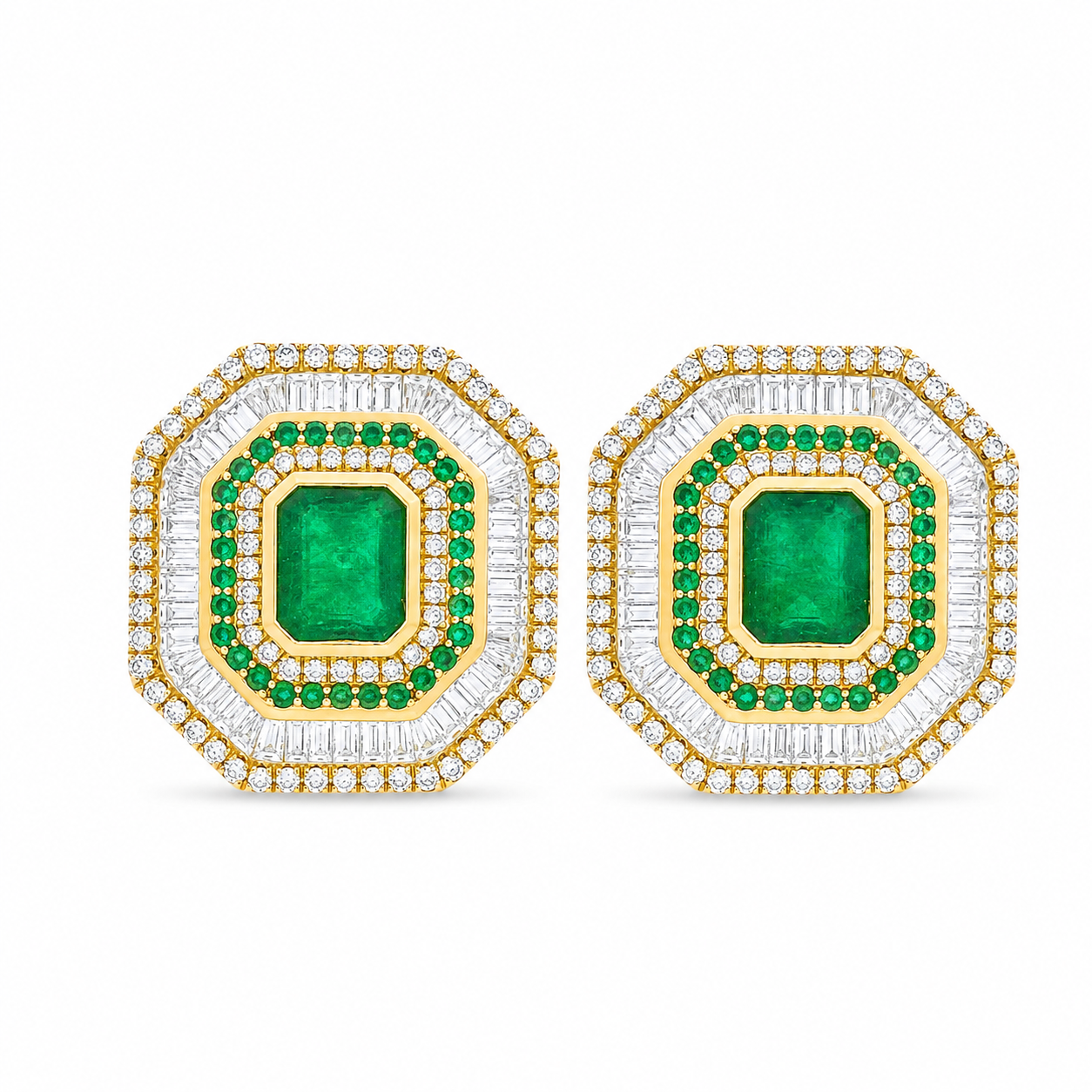 EMERALD DECO STATEMENT EARRINGS