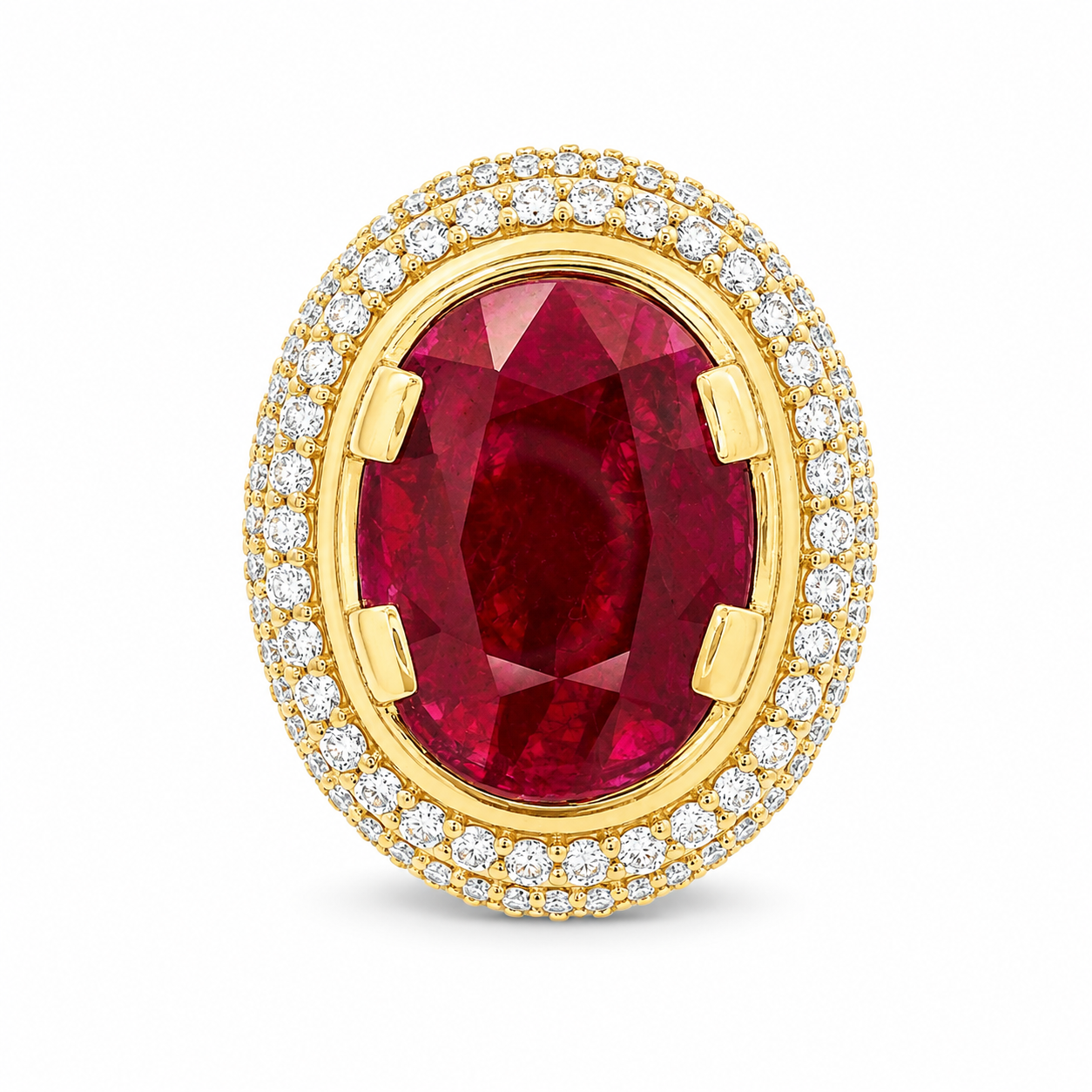 OVAL RUBY STATEMENT RING