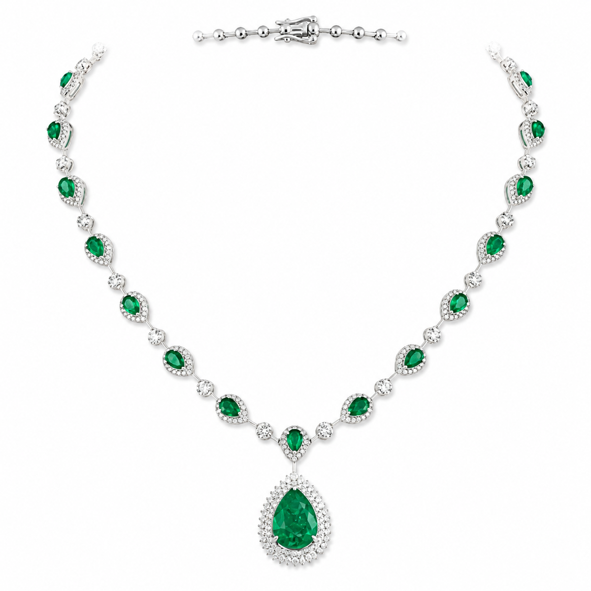 EMERALD CASCADE STATEMENT NECKLACE