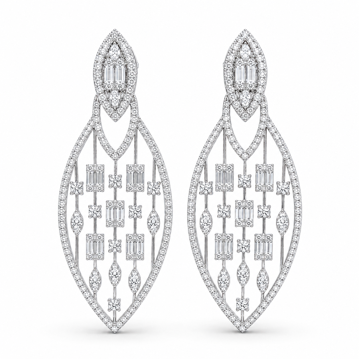 DIAMOND DROPS STATEMENT EARRINGS