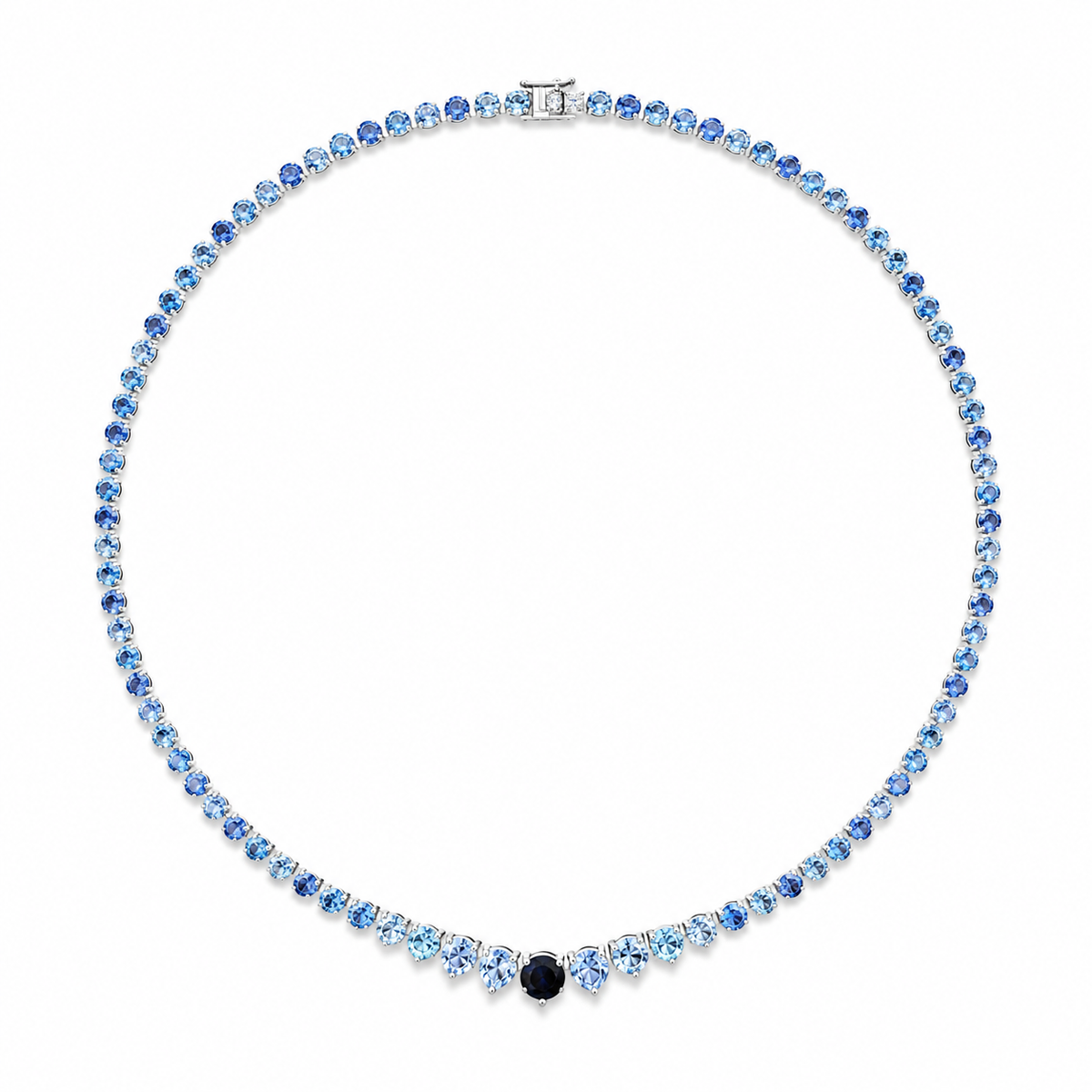 GRADUAL SAPPHIRE TENNIS NECKLACE