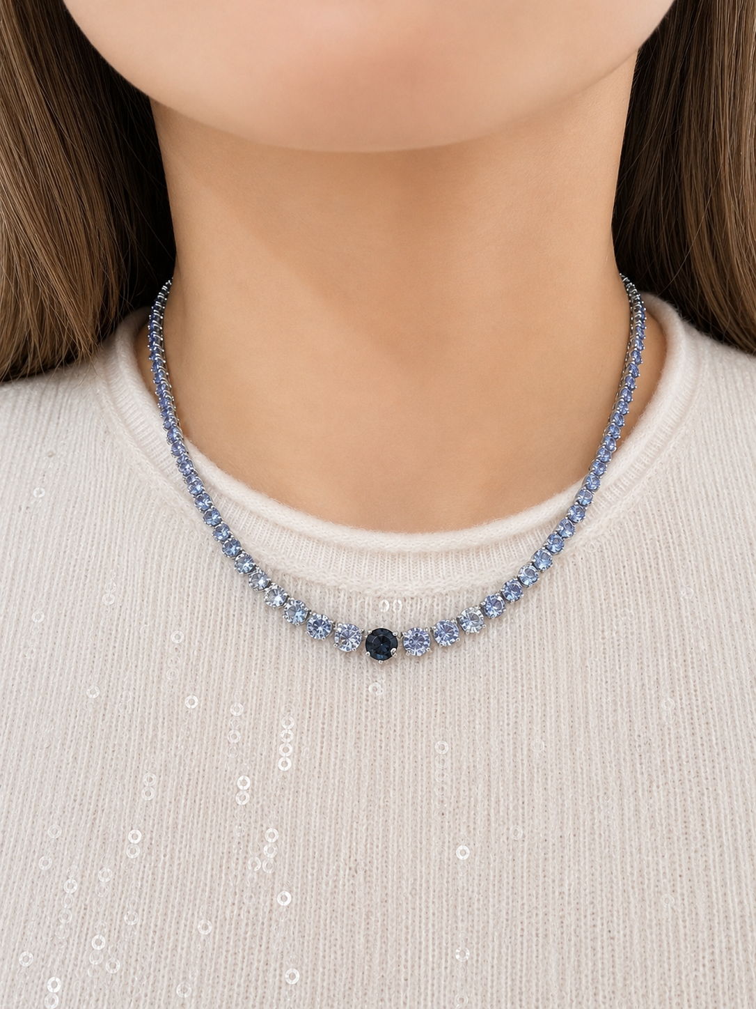 GRADUAL SAPPHIRE TENNIS NECKLACE