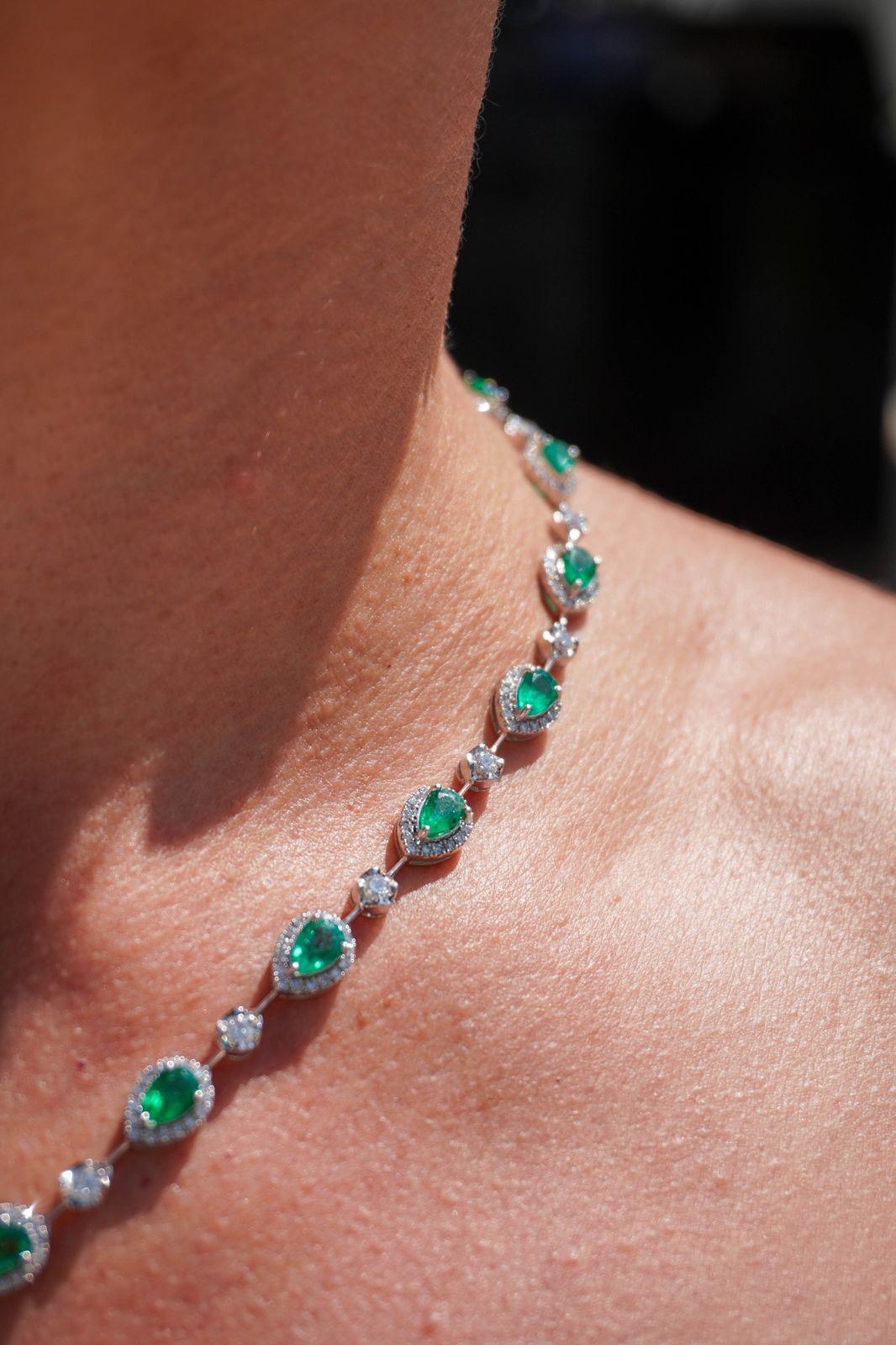 EMERALD CASCADE STATEMENT NECKLACE